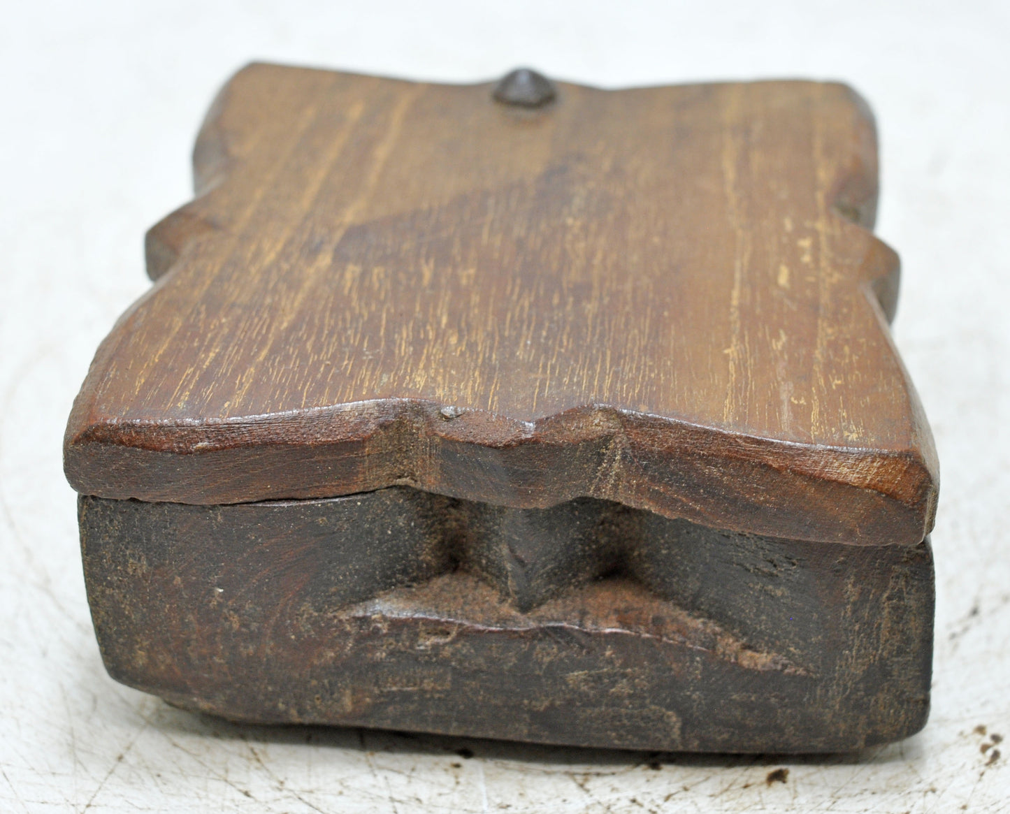 Antique Wooden Kitchenware Spice Box Original Old Hand Carved