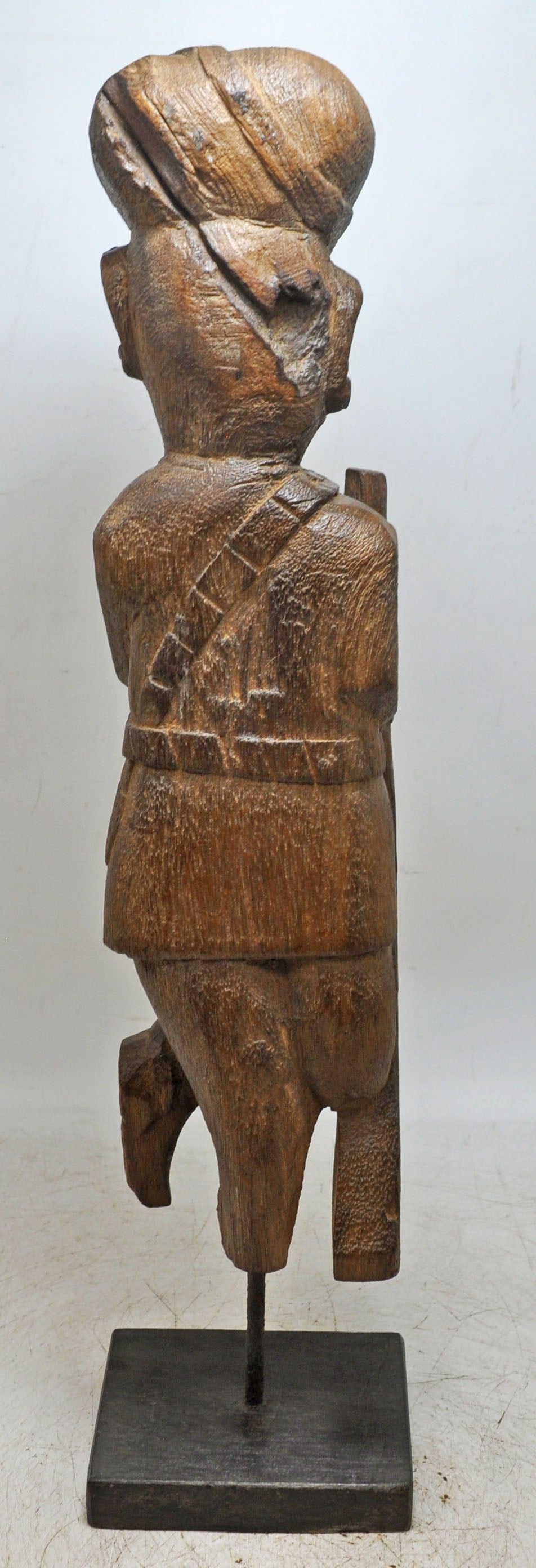 Antique Wooden Tall Watch Man Figurine Original Old Fine Hand Carved
