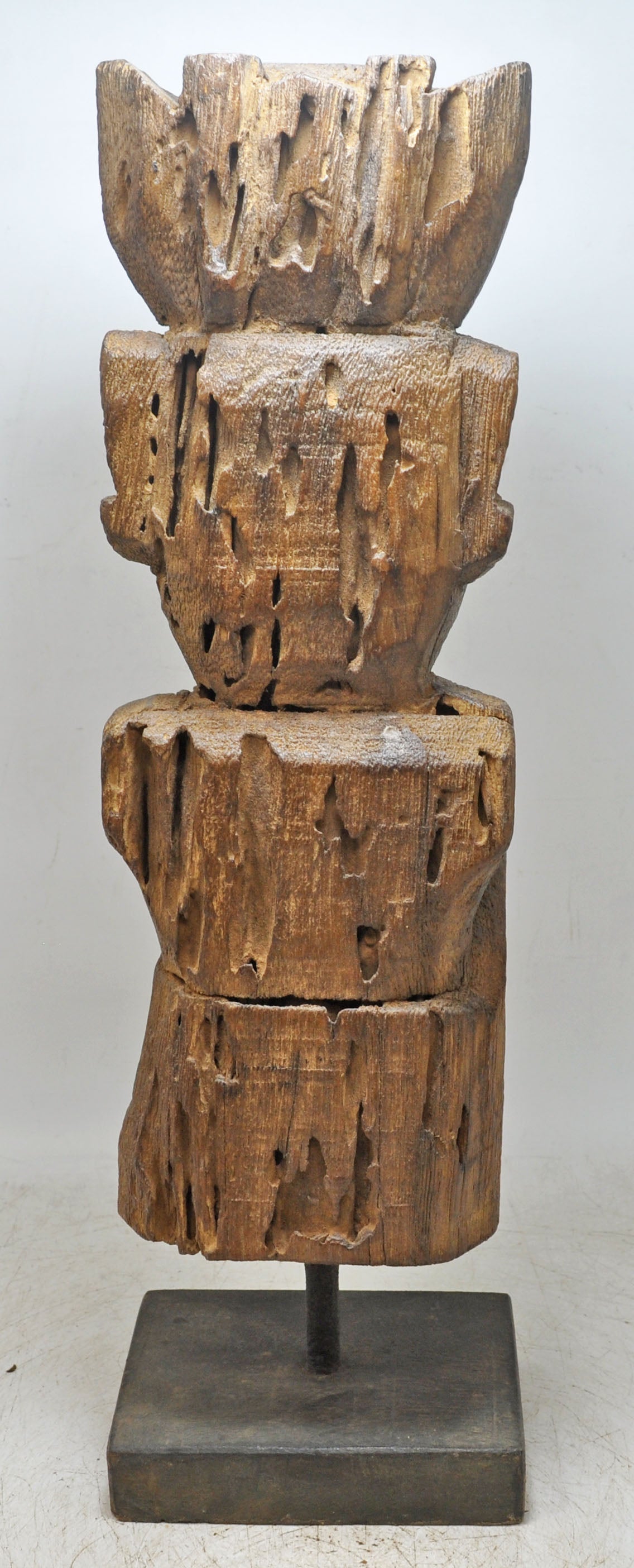 Antique Wooden Tall Watch Man Figurine Original Old Fine Hand Carved