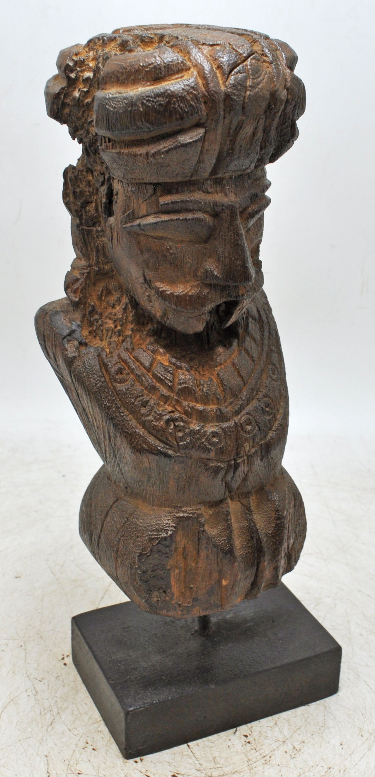 Antique Wooden Tall Watch Man Figurine Original Old Fine Hand Carved