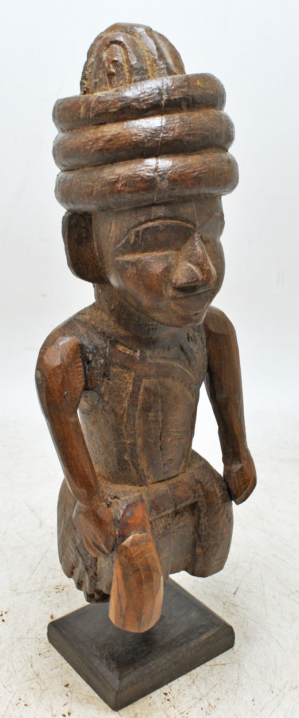 Antique Wooden Musician Man Figurine Original Old Fine Hand Carved