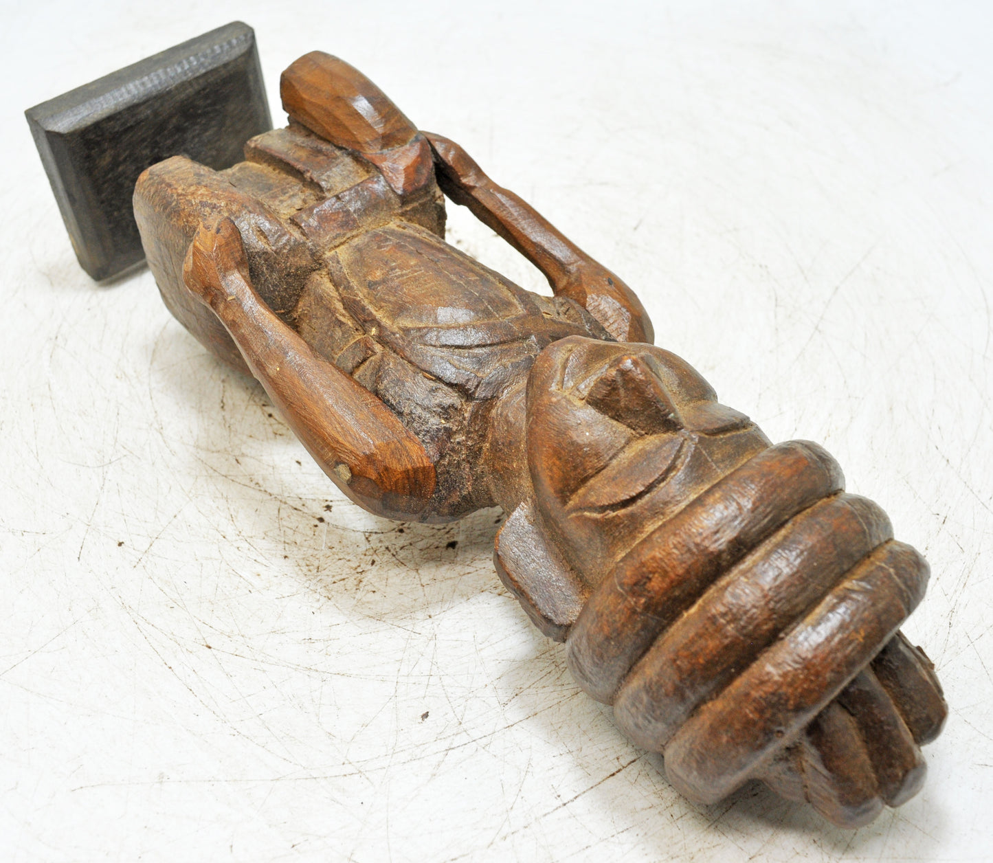 Antique Wooden Musician Man Figurine Original Old Fine Hand Carved
