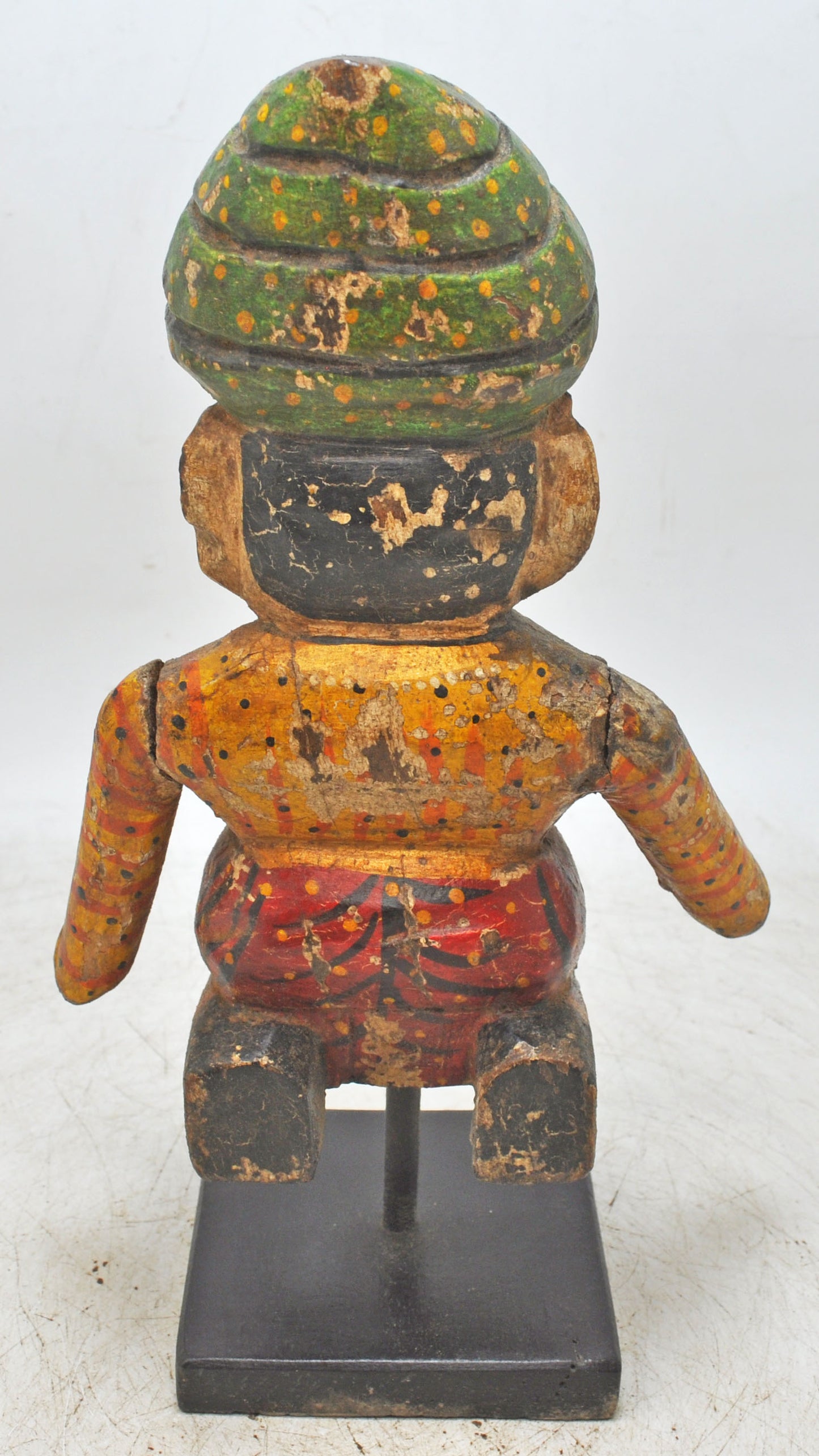 Antique Wooden Musician Man Figurine Original Old Fine Hand Carved Painted
