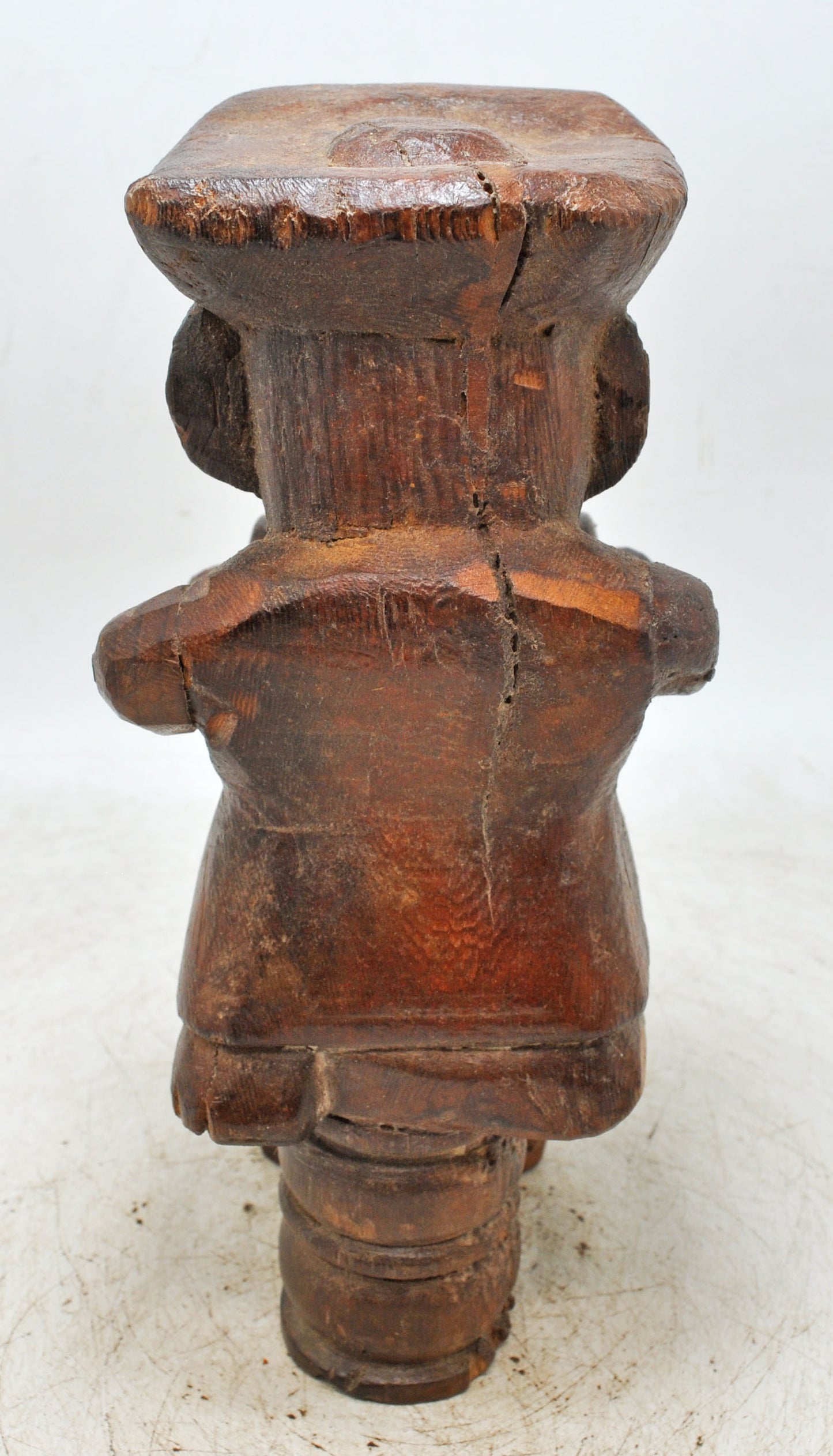 Antique Wooden Musician Man Figurine Original Old Fine Hand Carved