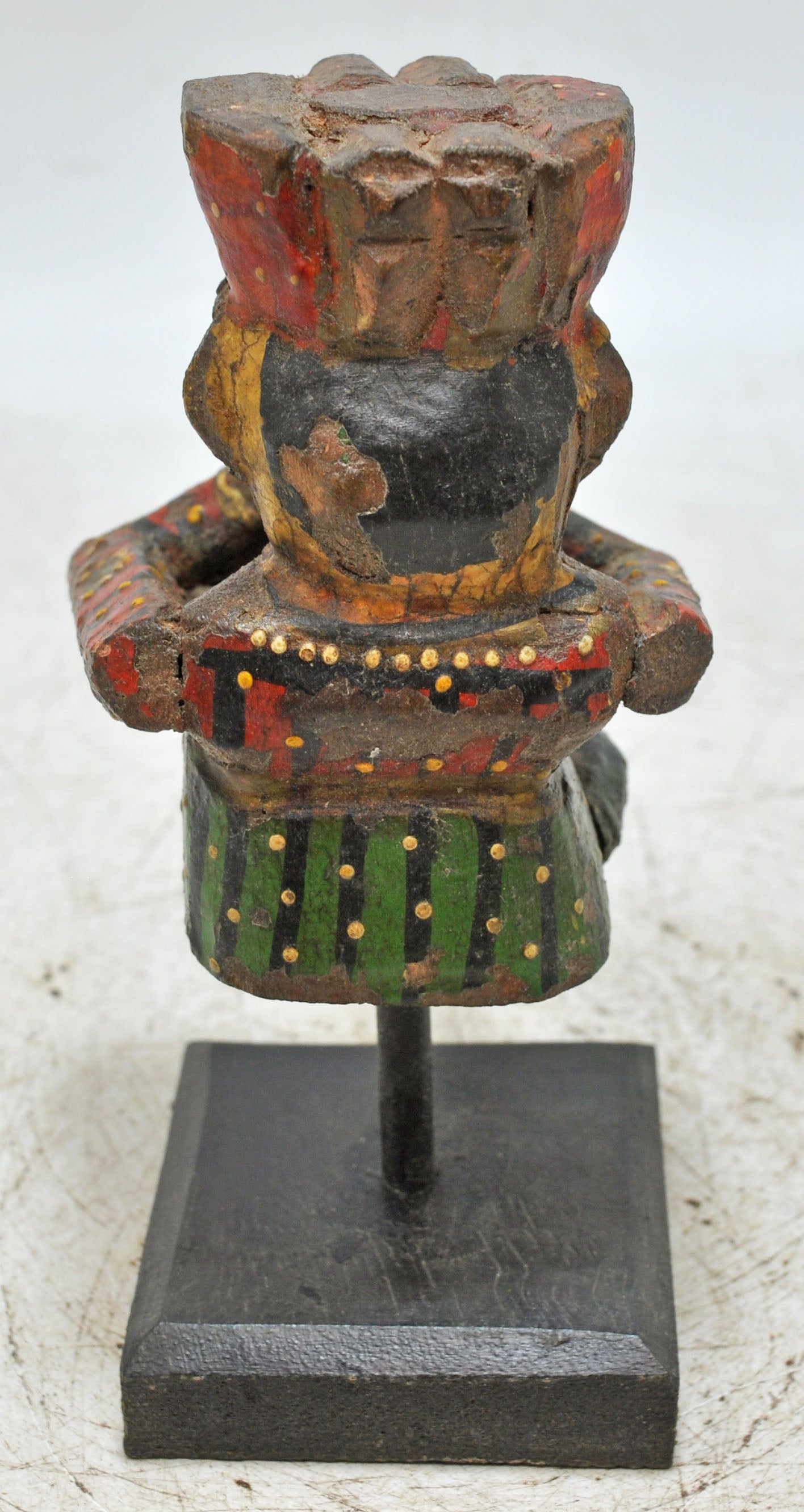 Antique Wooden Musician Man Figurine Original Old Fine Hand Carved Painted