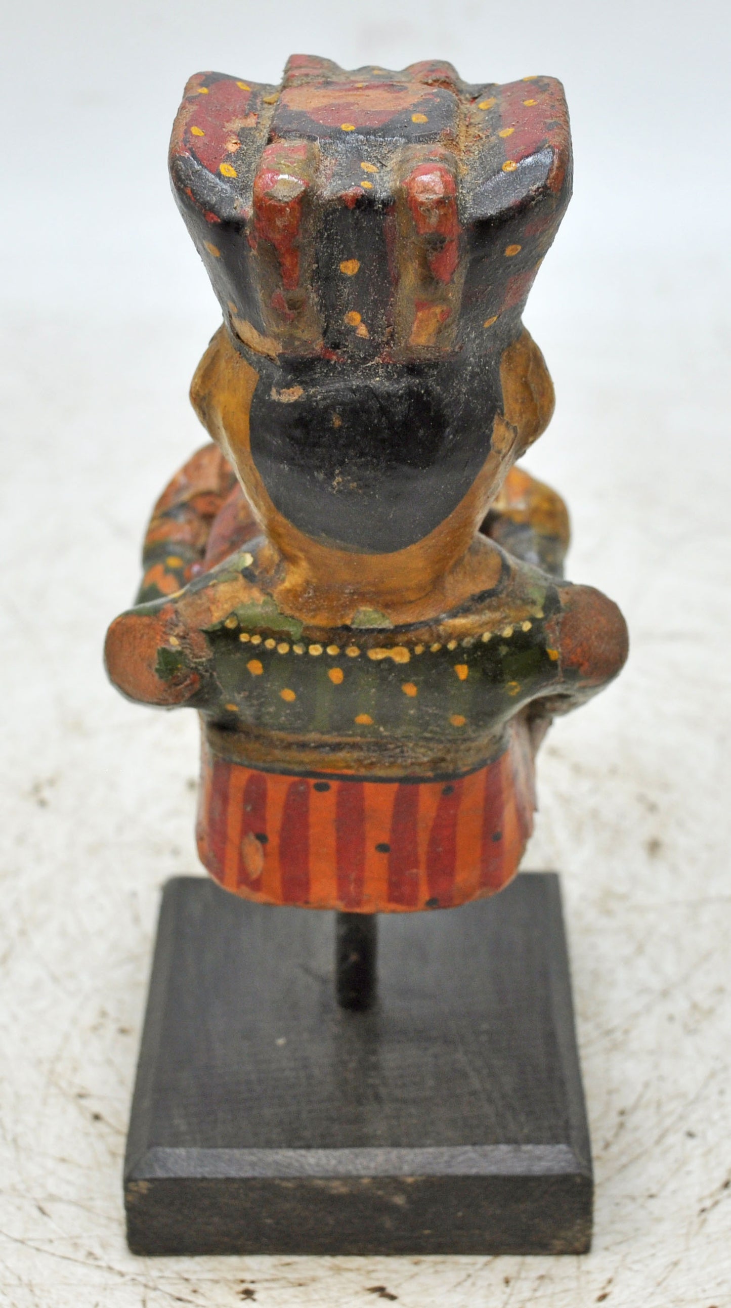 Antique Wooden Musician Man Figurine Original Old Fine Hand Carved Painted