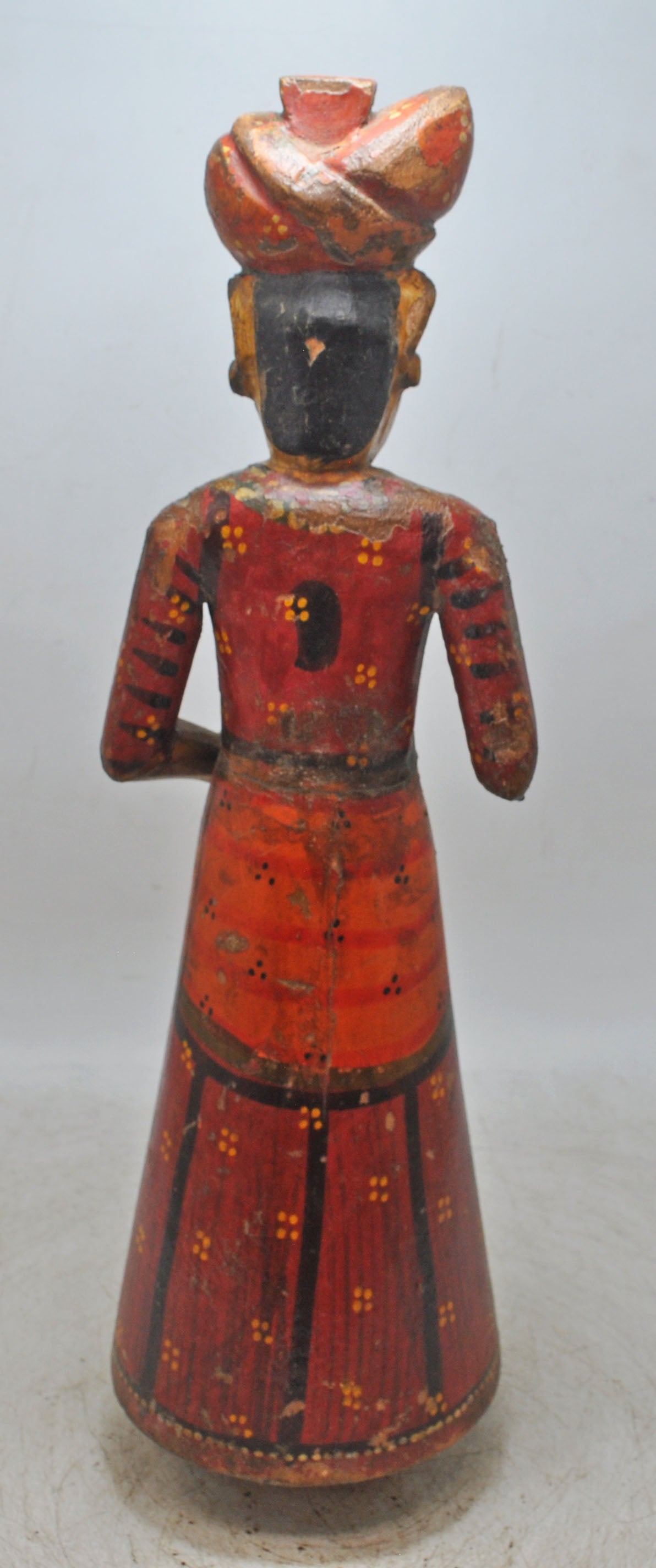 Vintage Wooden Tall Watch Man Figurine Statue Original Old Fine Carved Painted