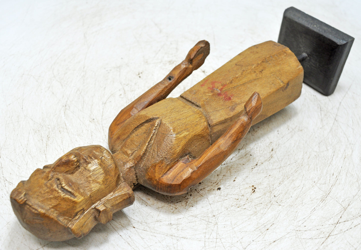 Antique Wooden Goddess Gangaur Idol Figurine Original Old Fine Hand Carved