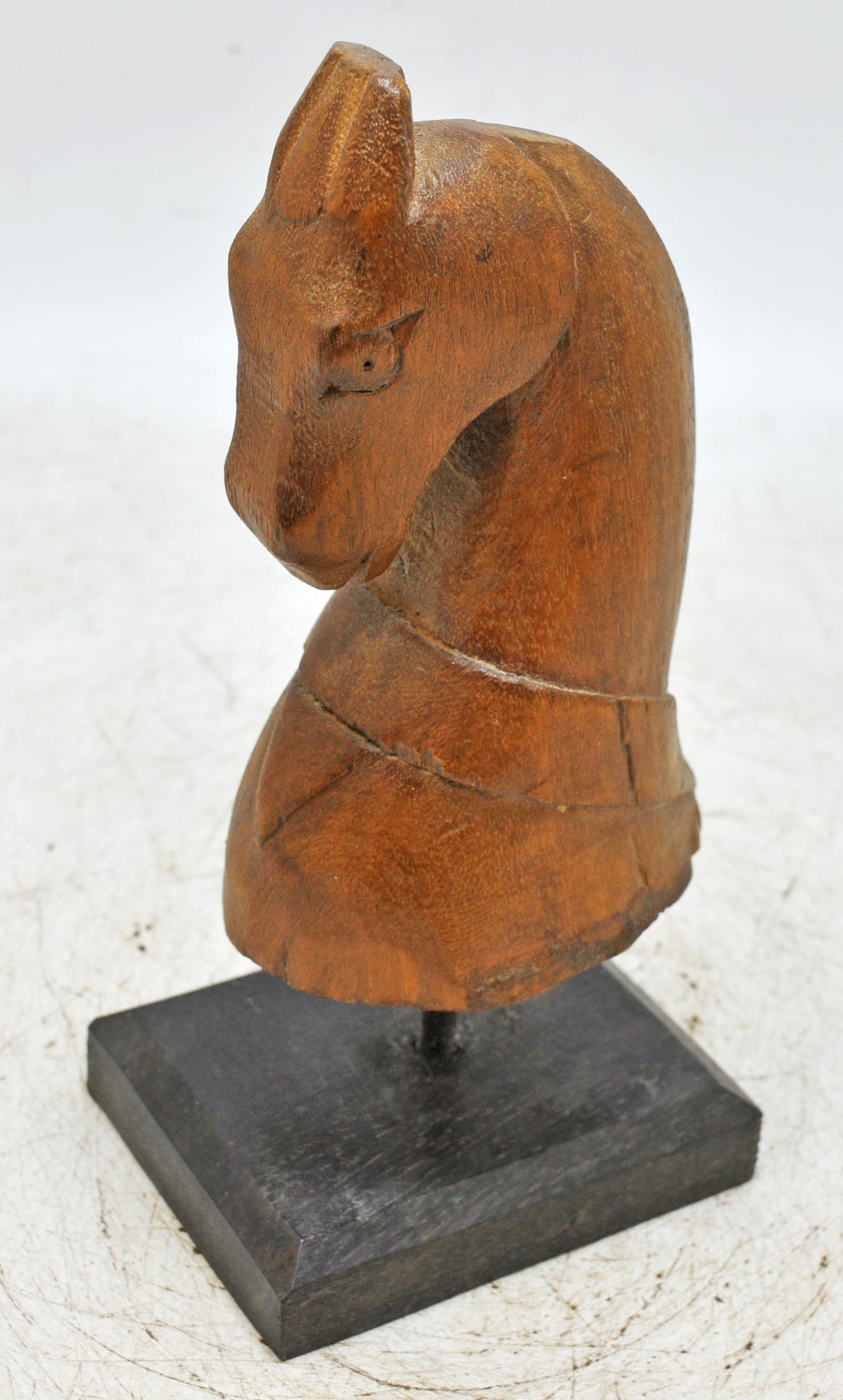 Vintage Wooden Horse Head Bust Figurine Original Old Hand Carved