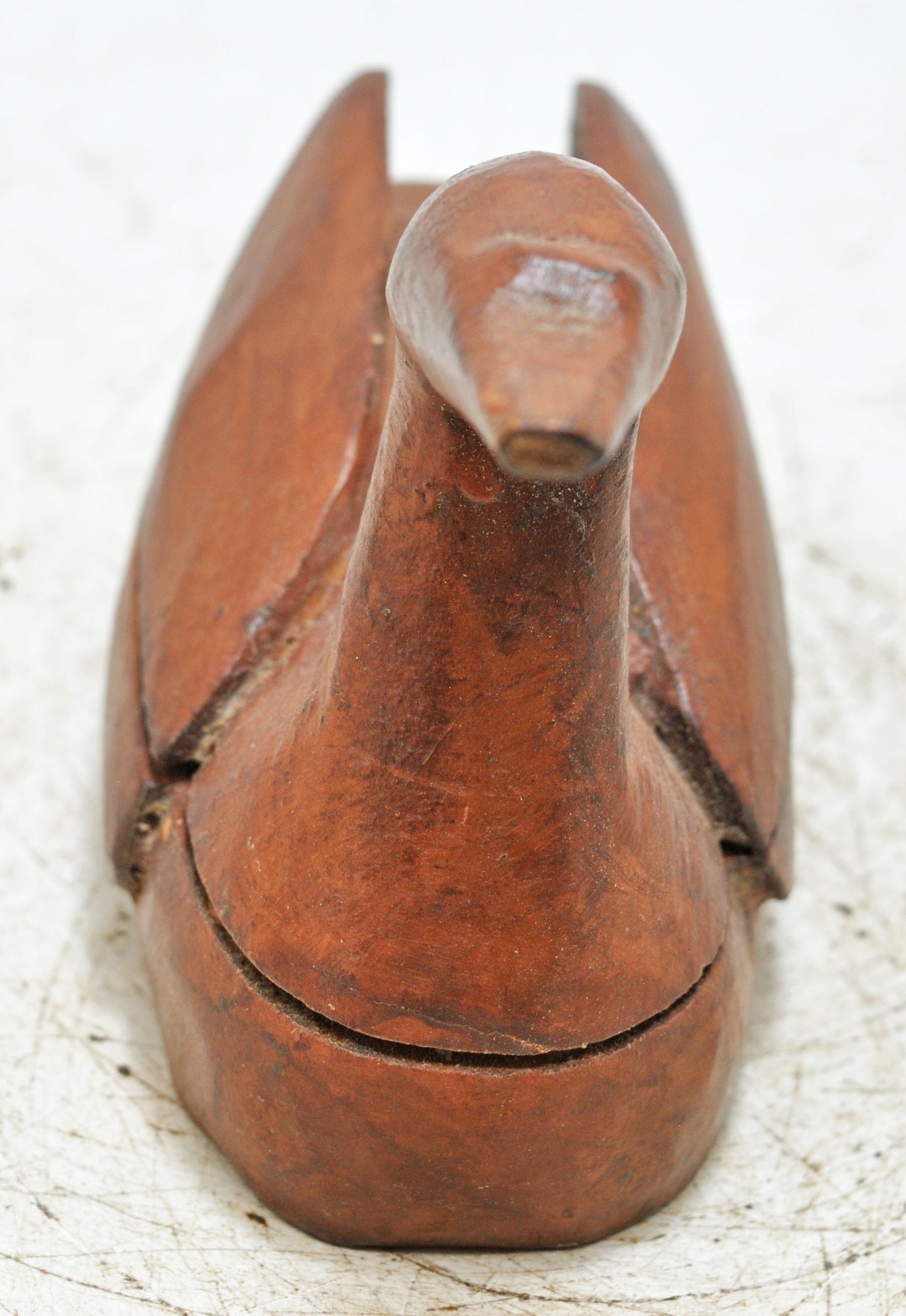 Vintage Wooden Duck Figurine Spice Box Original Old Hand Carved