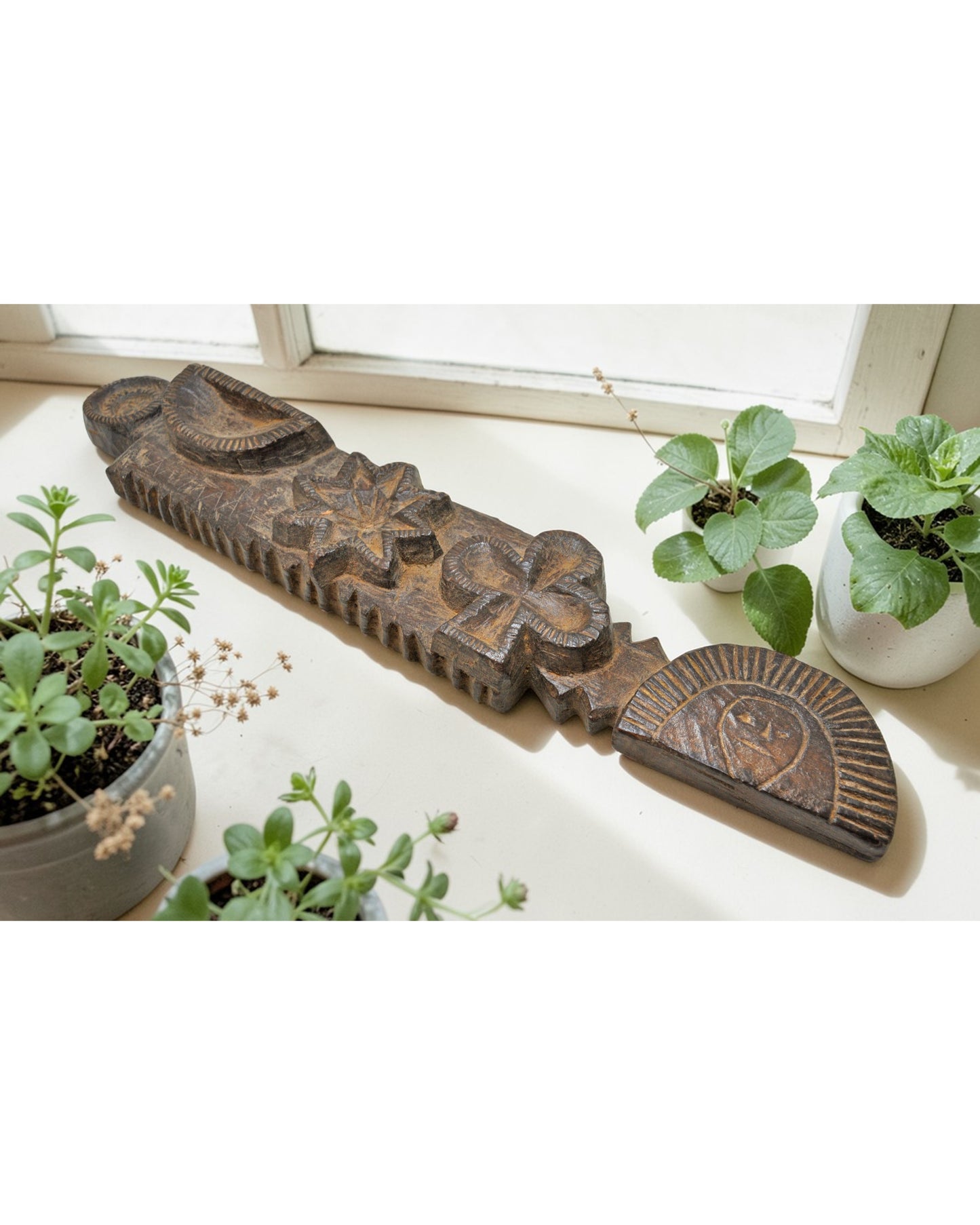 Antique Wooden Tribal Spice Bowl Tray Original Old Fine Hand Carved