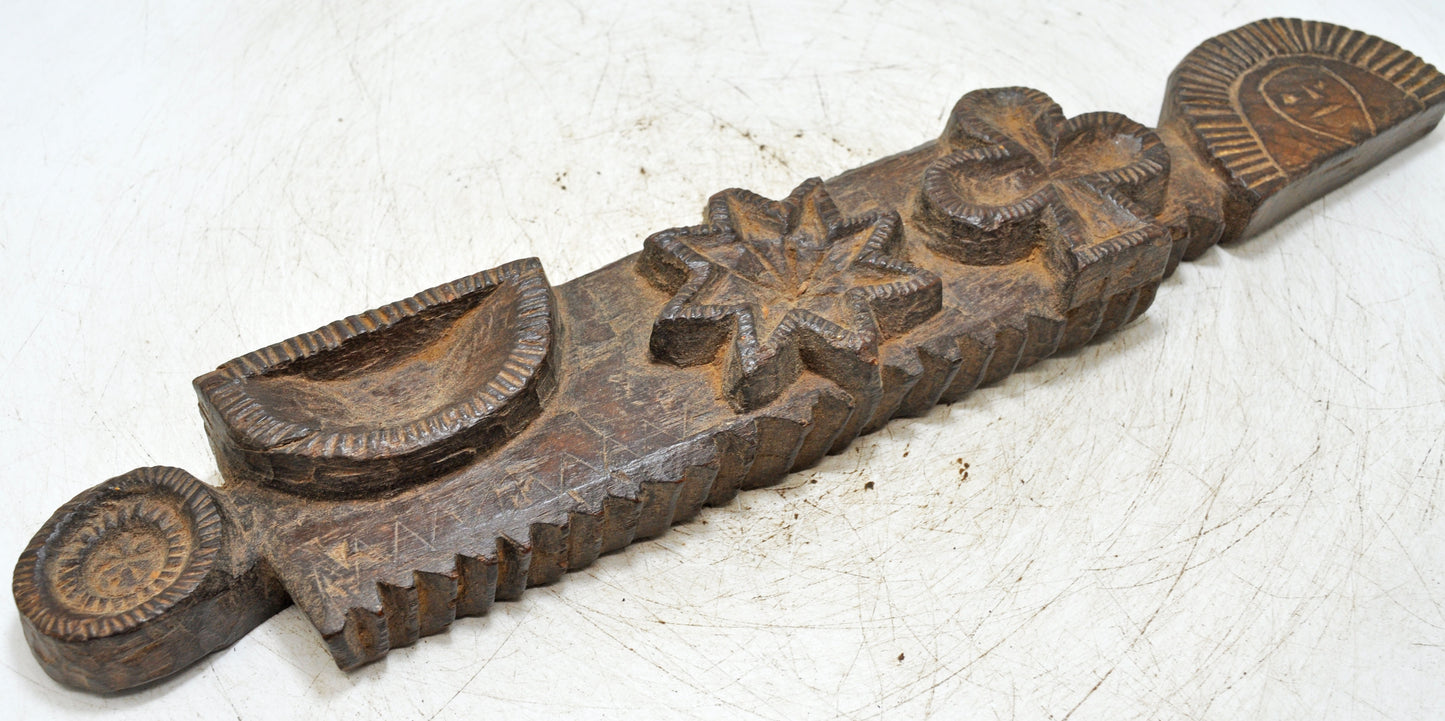 Antique Wooden Tribal Spice Bowl Tray Original Old Fine Hand Carved