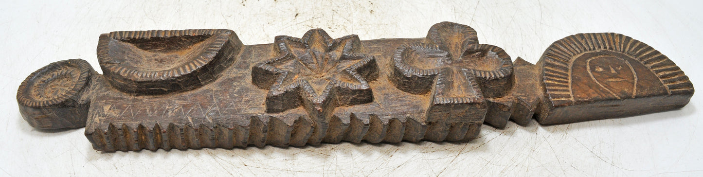 Antique Wooden Tribal Spice Bowl Tray Original Old Fine Hand Carved