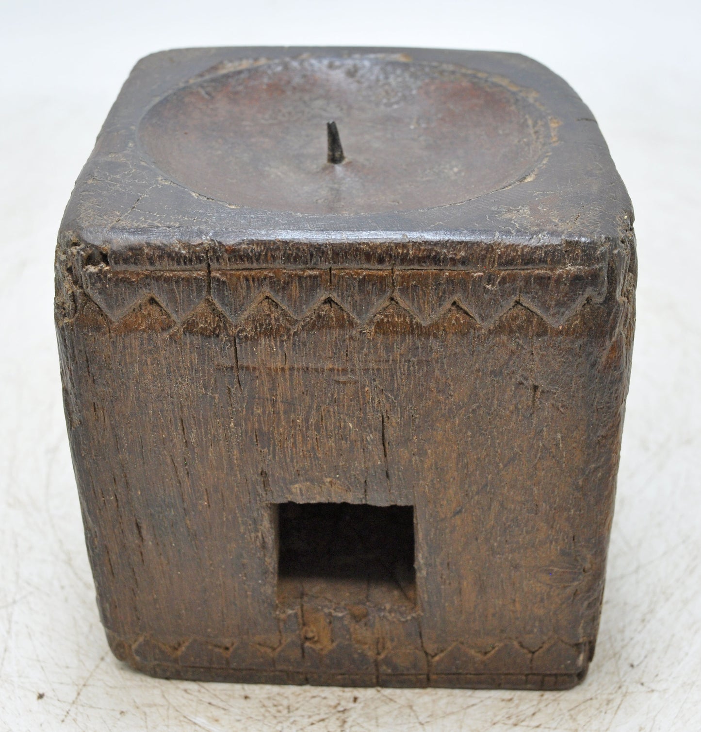 Antique Wooden Paga Candle Holder Stand Original Old Hand Carved