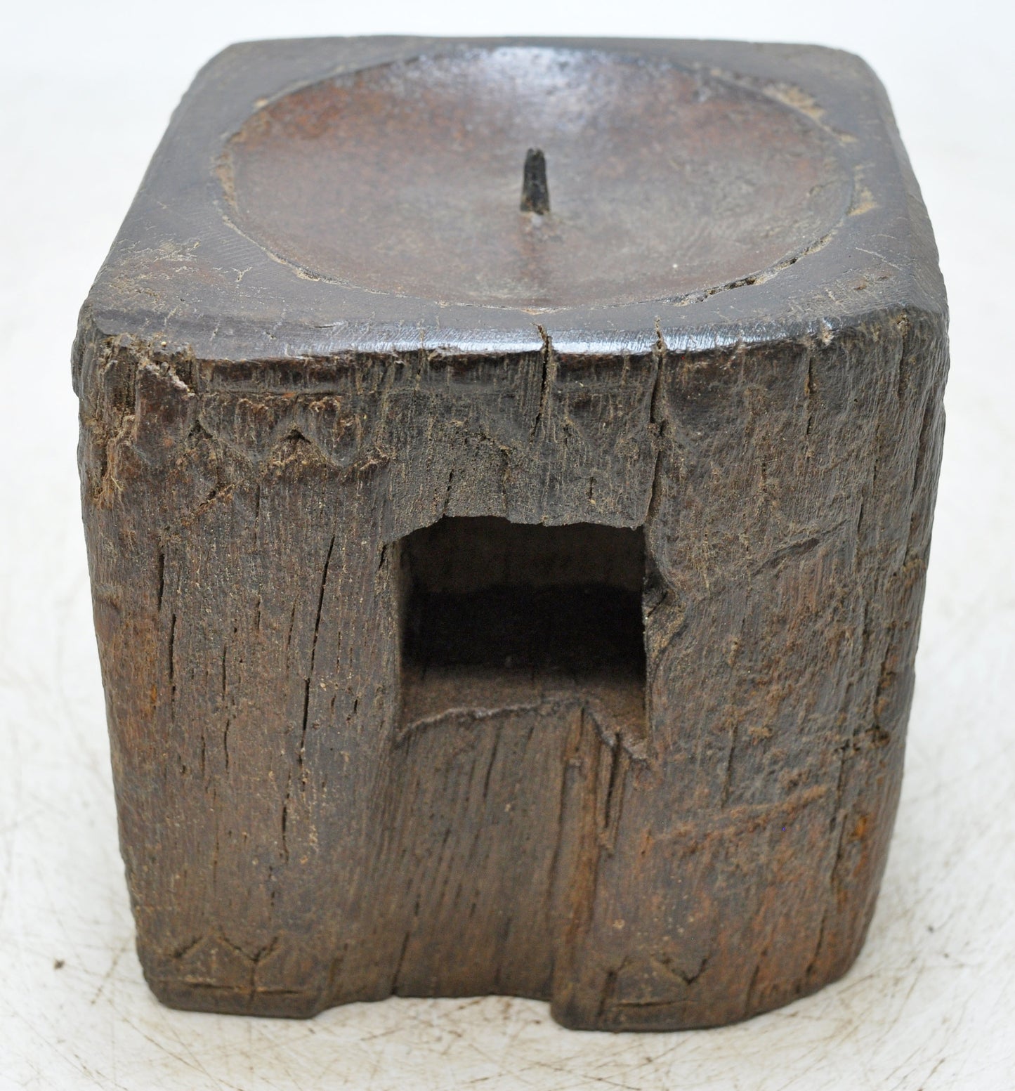 Antique Wooden Paga Candle Holder Stand Original Old Hand Carved