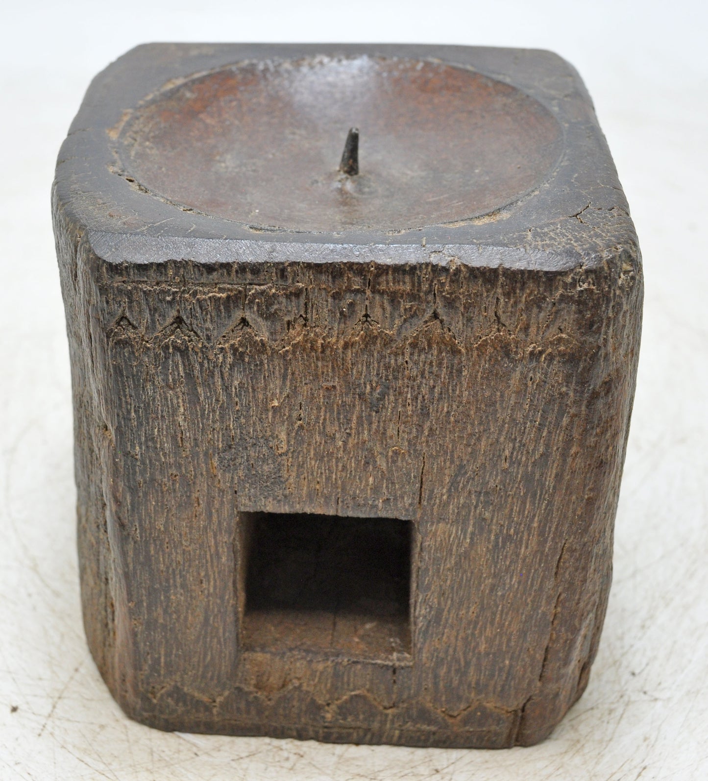 Antique Wooden Paga Candle Holder Stand Original Old Hand Carved