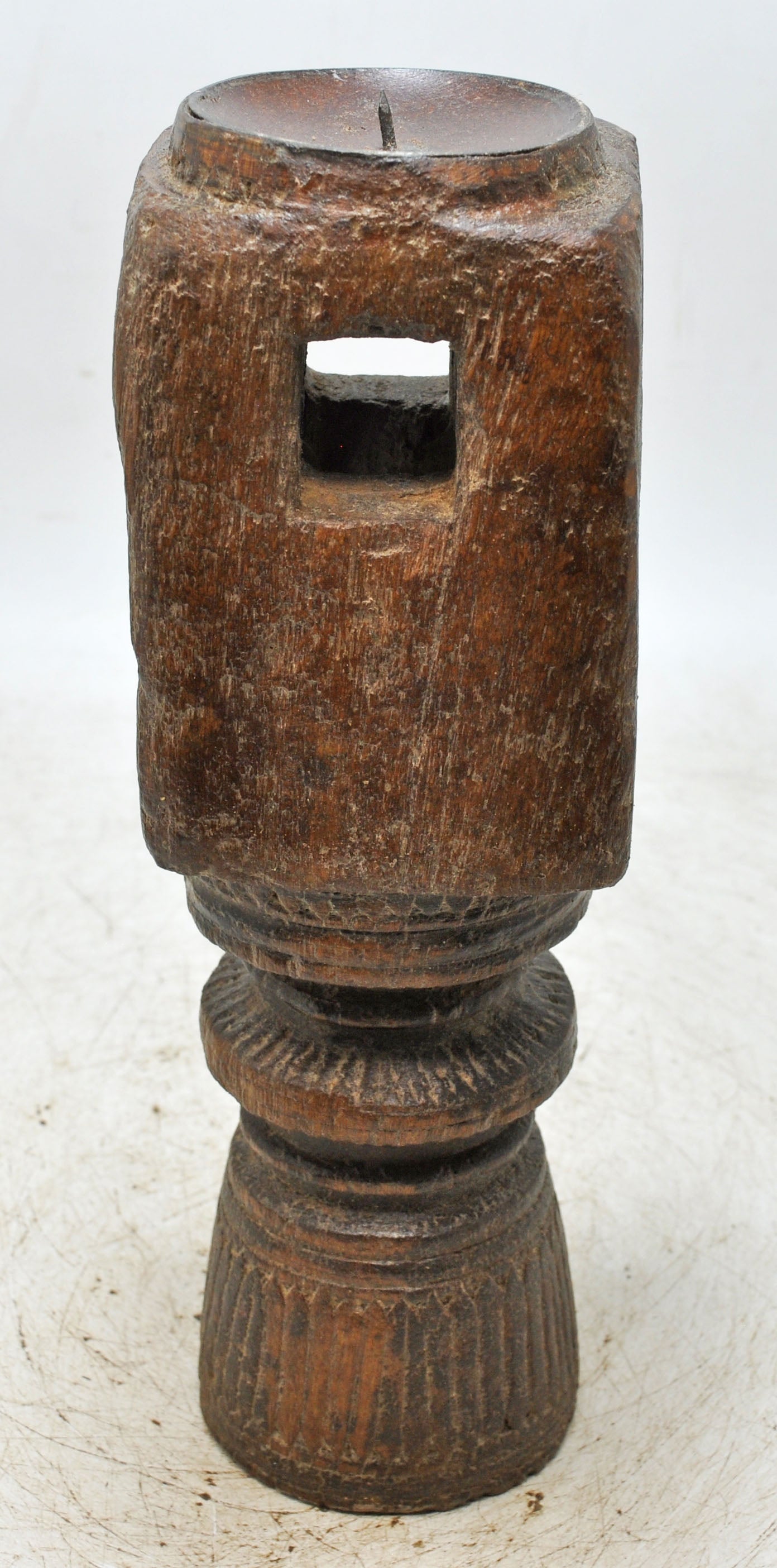 Antique Wooden Paga Candle Holder Stand Original Old Hand Carved