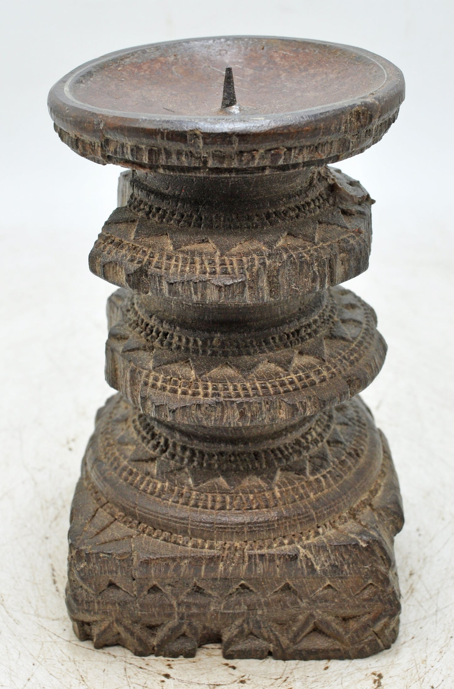Antique Wooden Paga Candle Holder Stand Original Old Hand Carved