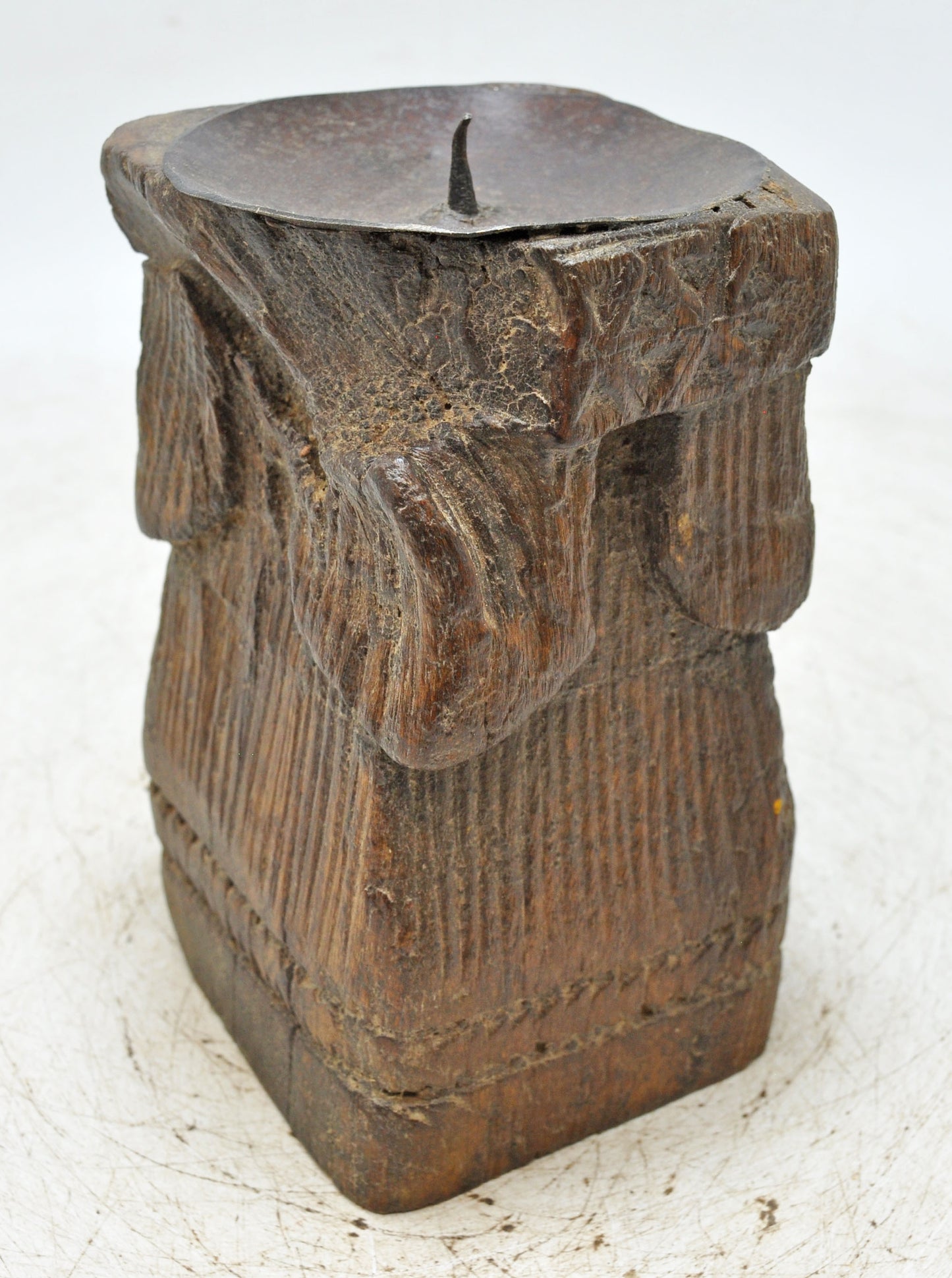 Antique Wooden Paga Candle Holder Stand Original Old Hand Carved