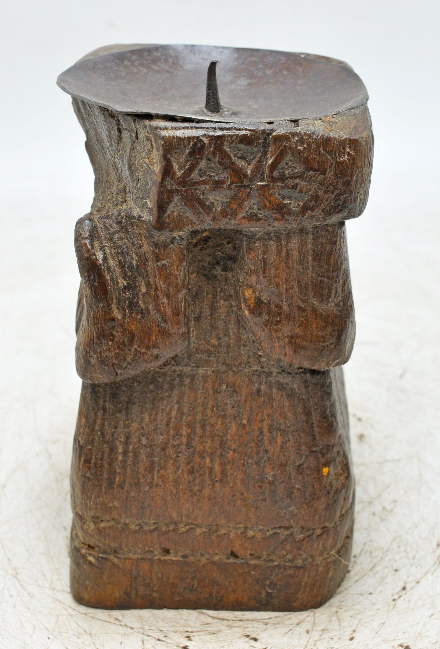 Antique Wooden Paga Candle Holder Stand Original Old Hand Carved