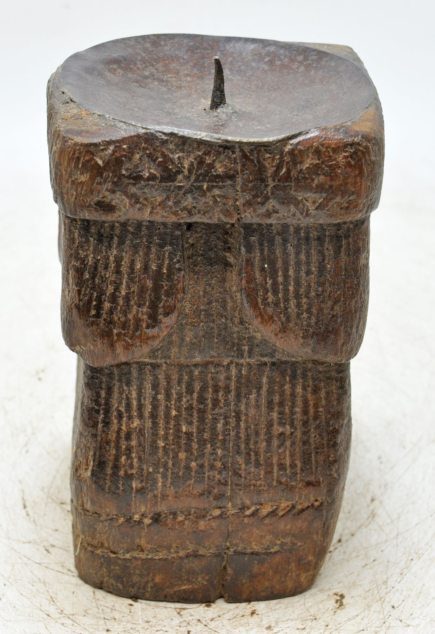 Antique Wooden Paga Candle Holder Stand Original Old Hand Carved