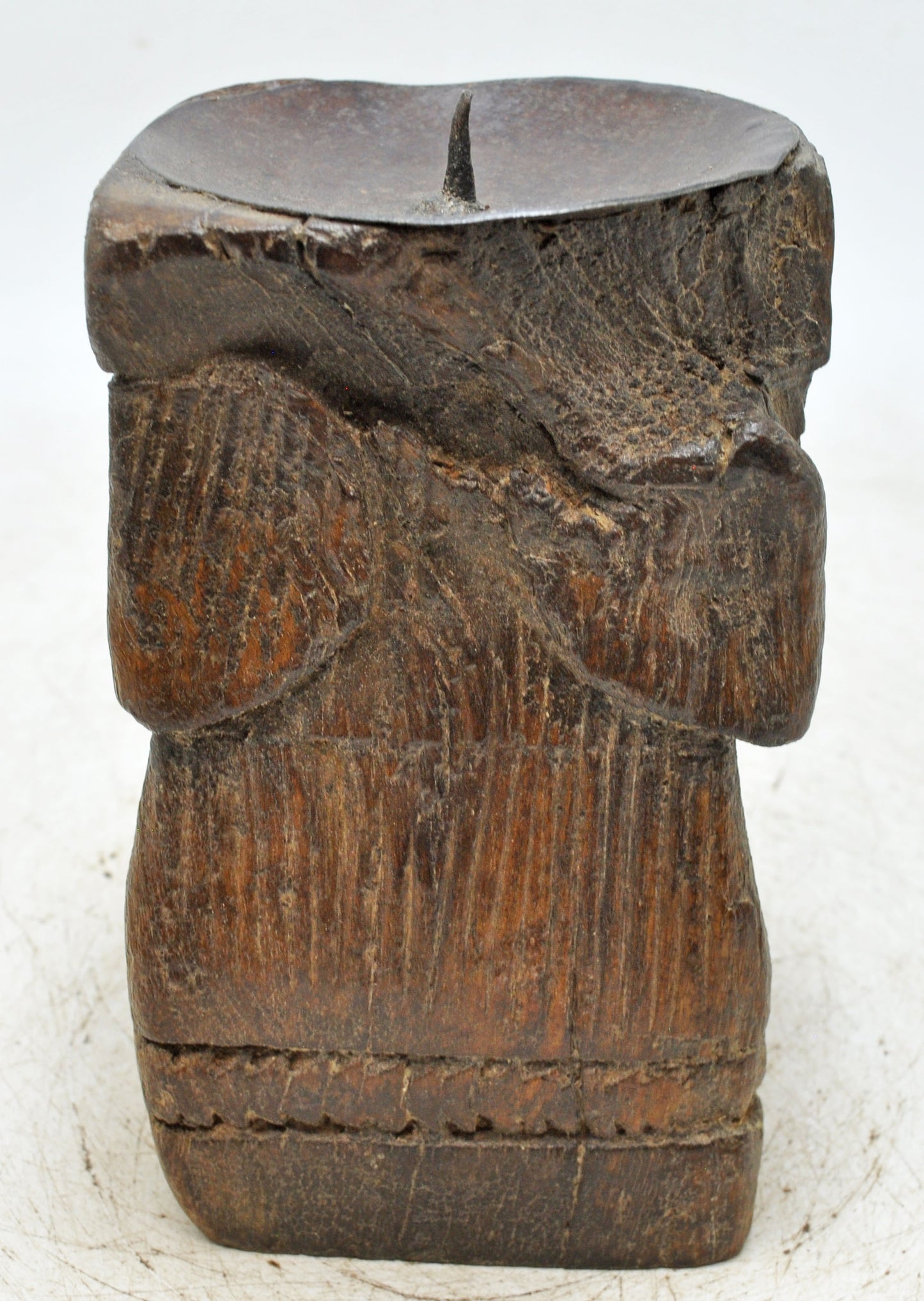 Antique Wooden Paga Candle Holder Stand Original Old Hand Carved