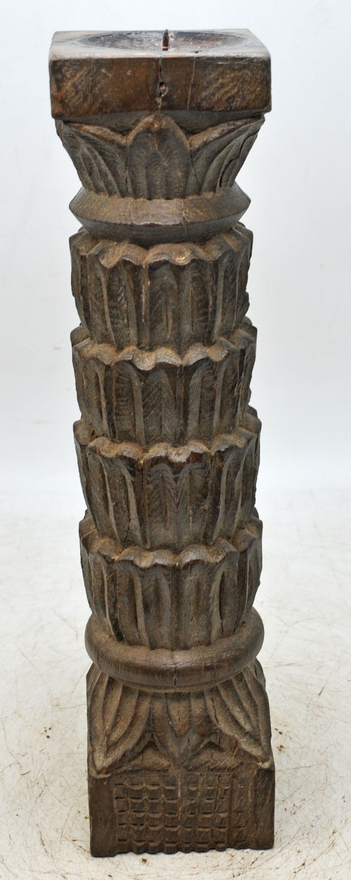 Antique Wooden Paga Candle Holder Stand Original Old Hand Carved