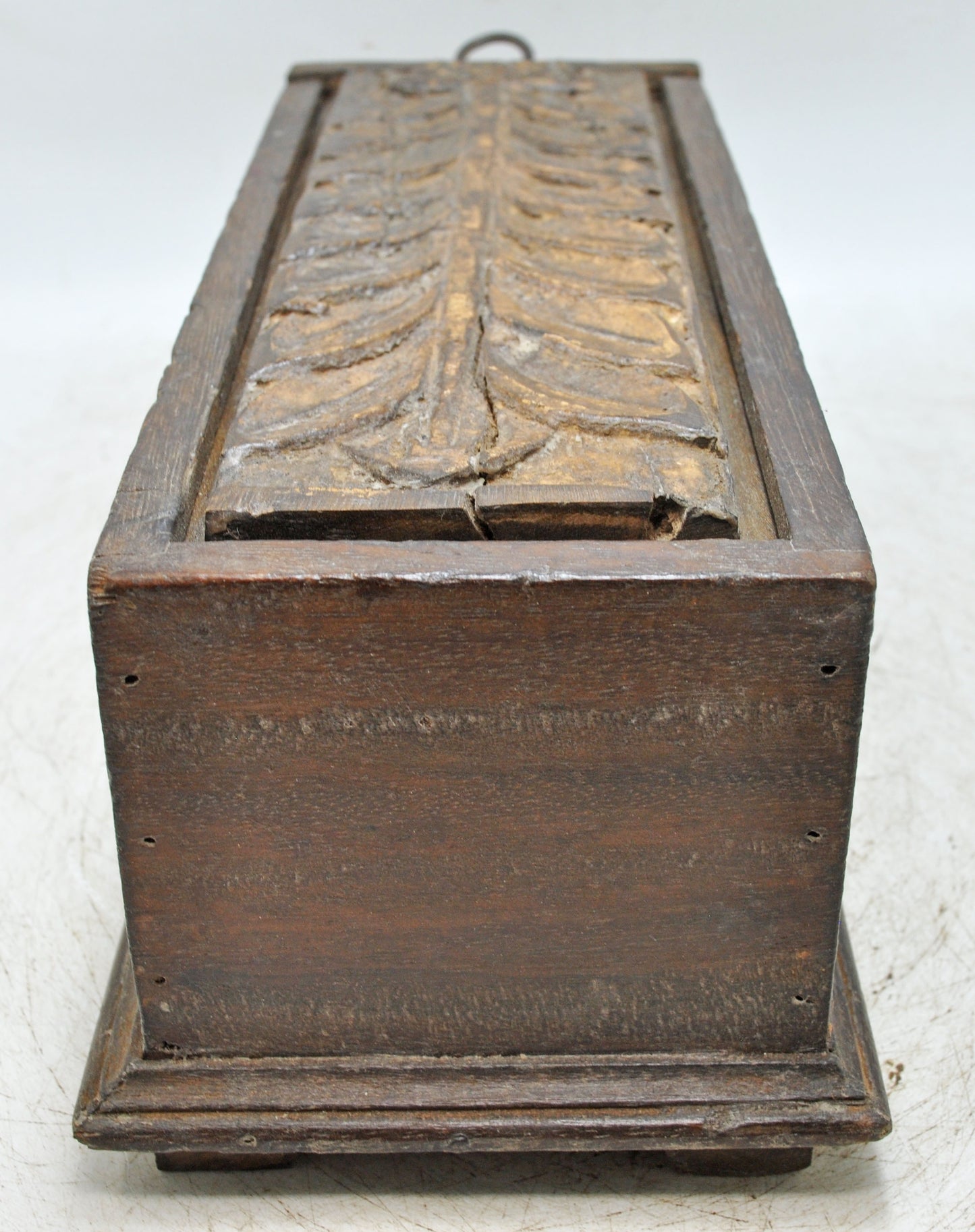 Antique Wooden Large Pencil Stationary Box Original Old Fine Hand Carved
