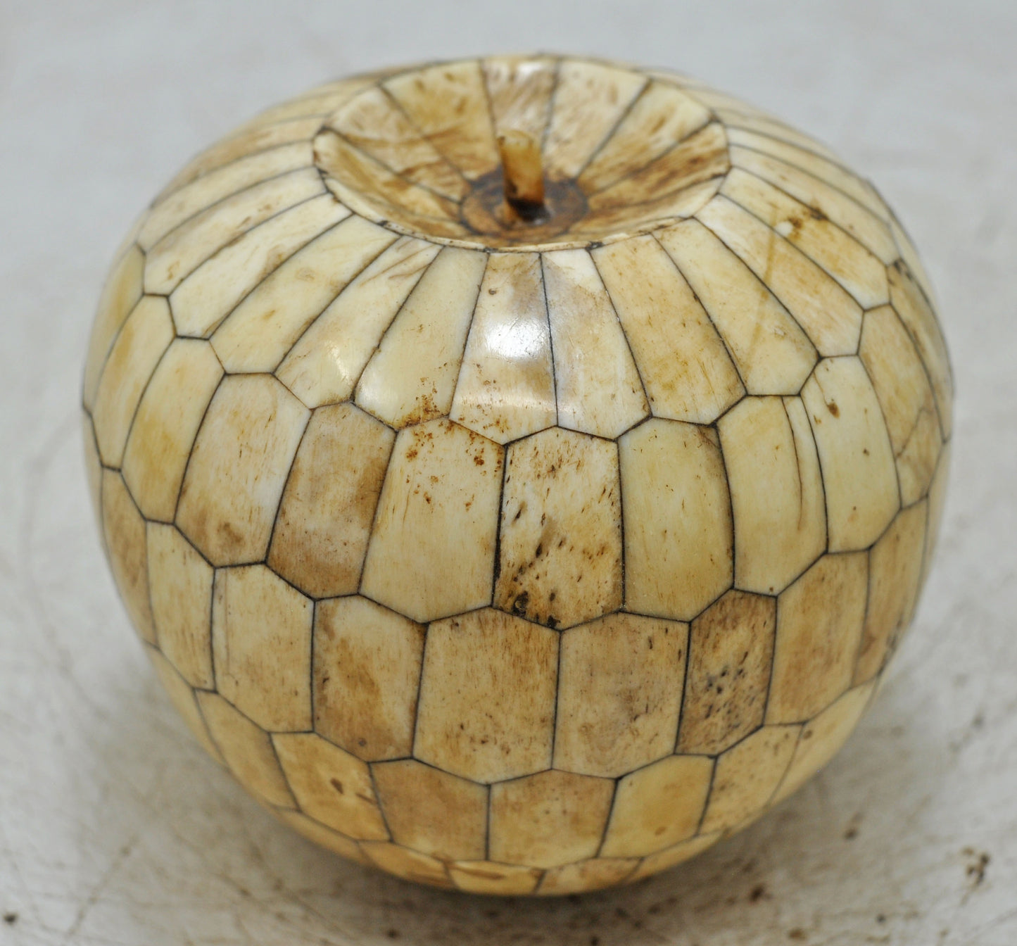 Vintage Wooden Fitted Apple Model Figure Original Old Fine Hand Carved