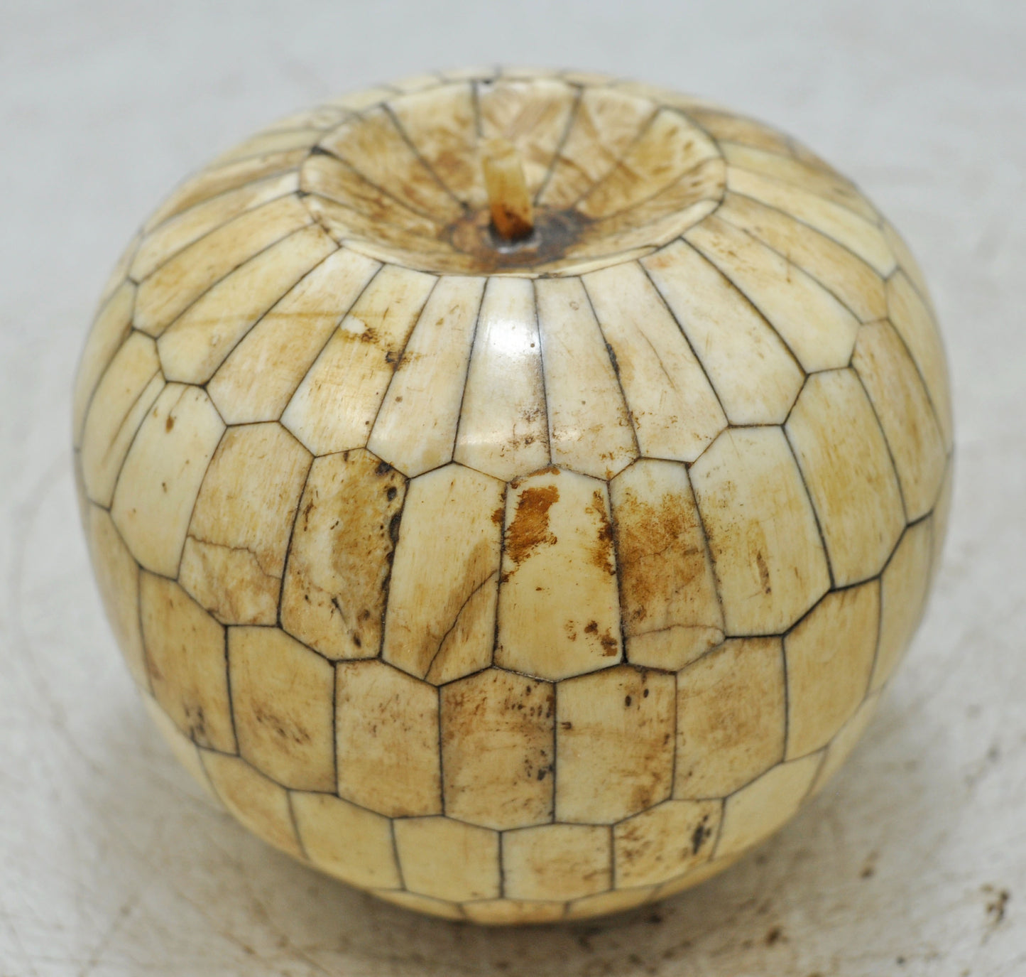 Vintage Wooden Fitted Apple Model Figure Original Old Fine Hand Carved