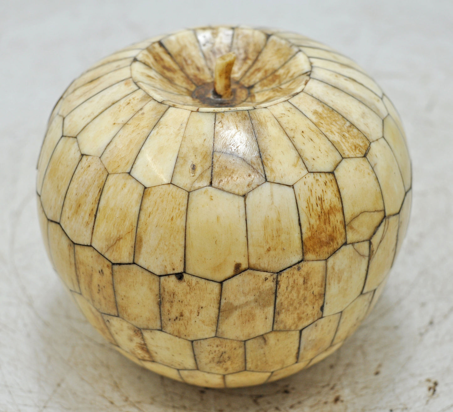 Vintage Wooden Fitted Apple Model Figure Original Old Fine Hand Carved