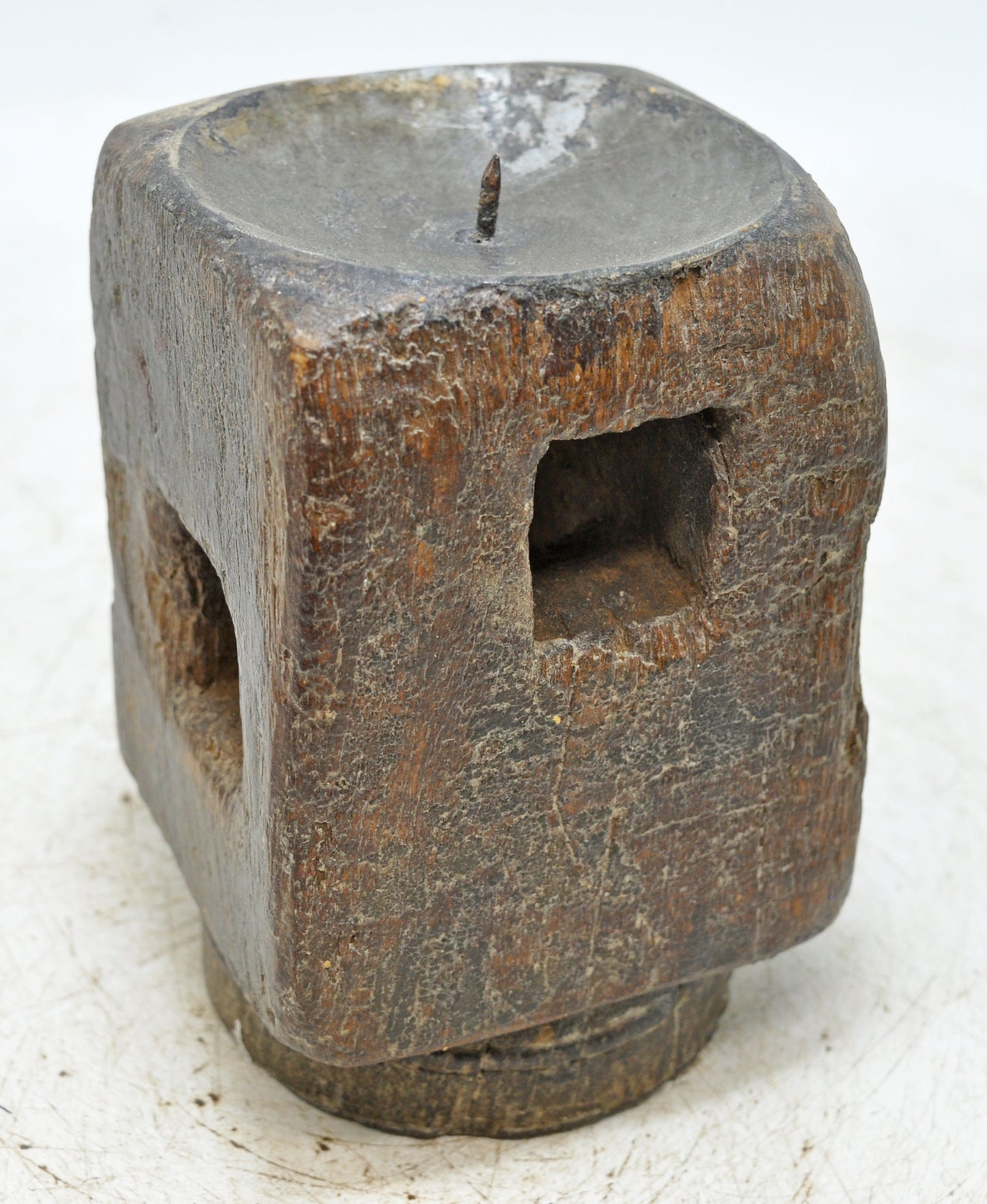 Antique Wooden Paga Candle Holder Stand Original Old Hand Carved