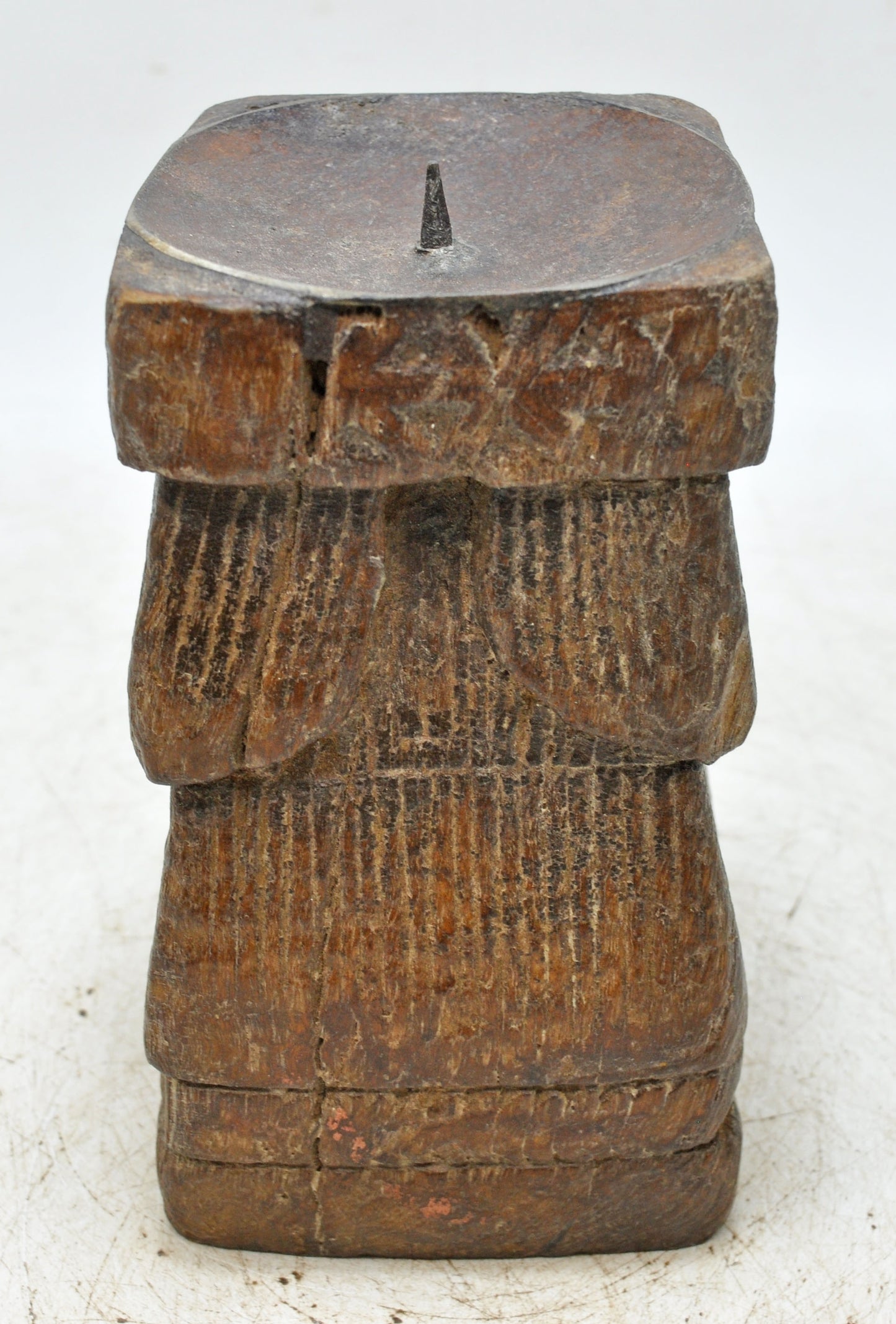 Antique Wooden Paga Candle Holder Stand Original Old Hand Carved