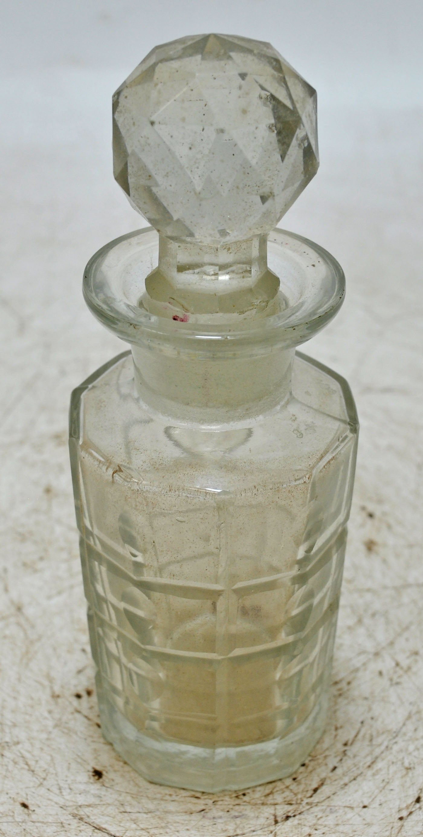 Antique Cut Glass Perfume Bottle Original Old Fine Hand Crafted