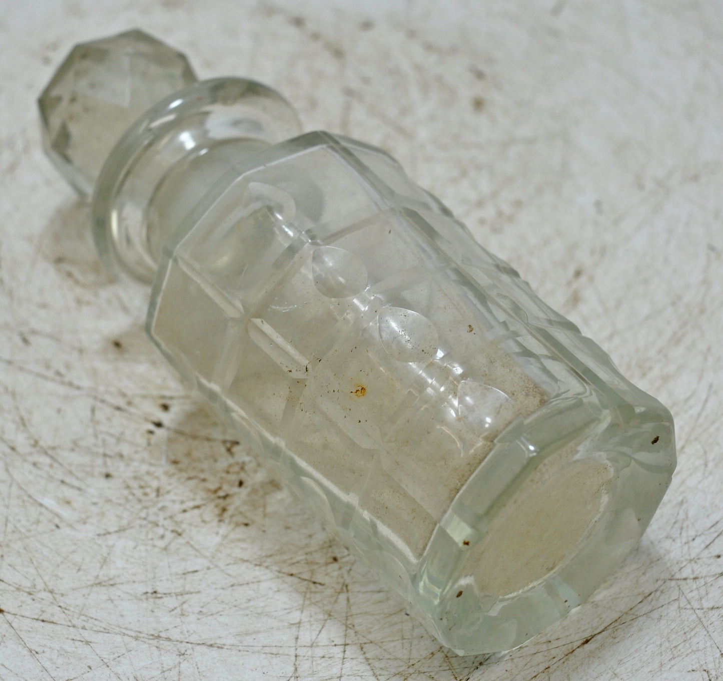 Antique Cut Glass Perfume Bottle Original Old Fine Hand Crafted