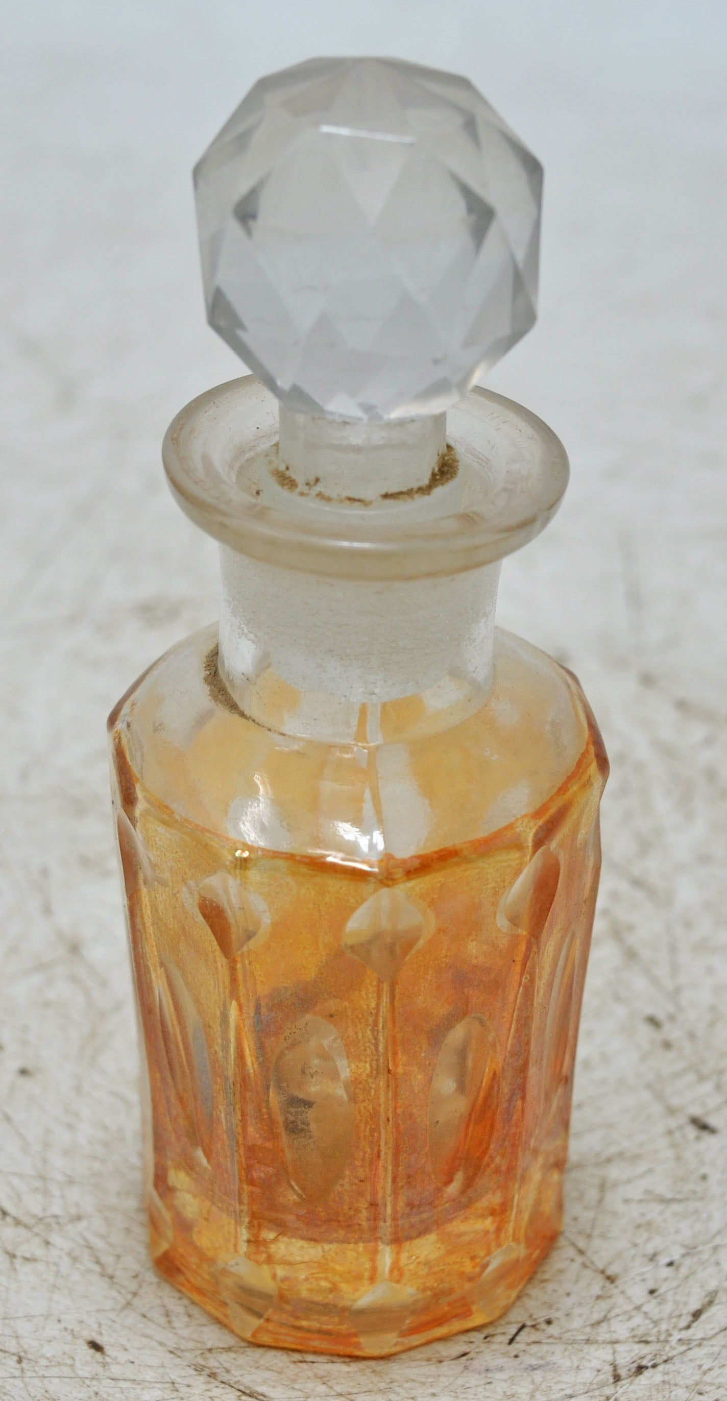 Antique Cut Glass Perfume Bottle Original Old Fine Hand Crafted