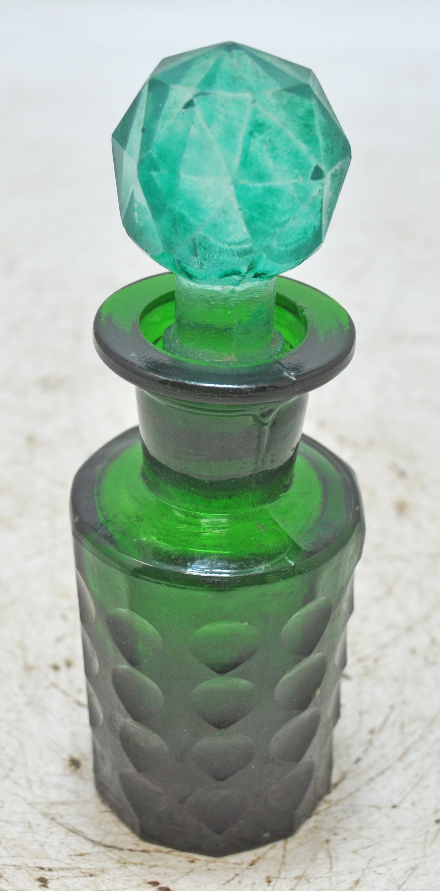 Antique Cut Glass Perfume Bottle Original Old Fine Hand Crafted