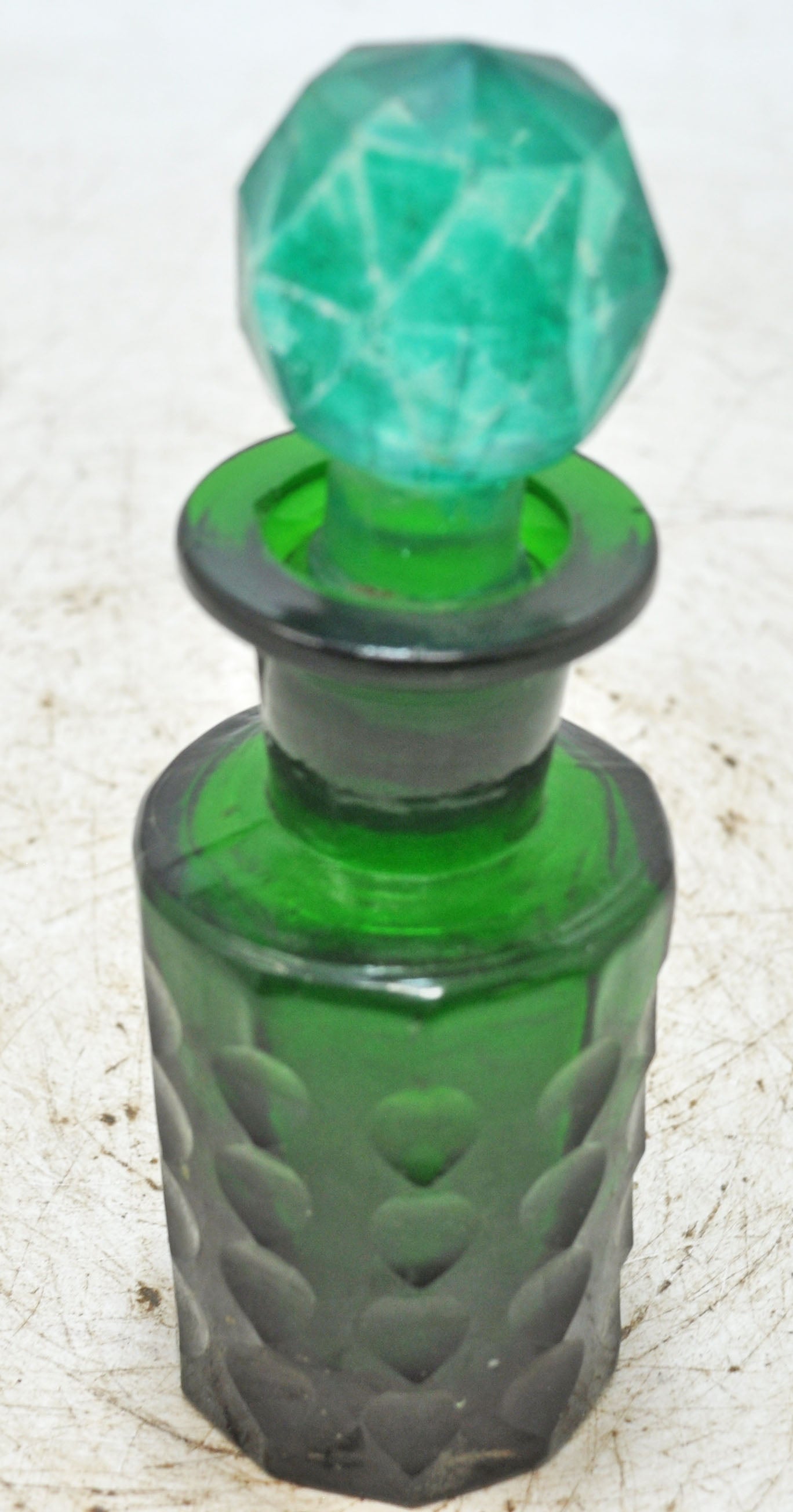 Antique Cut Glass Perfume Bottle Original Old Fine Hand Crafted