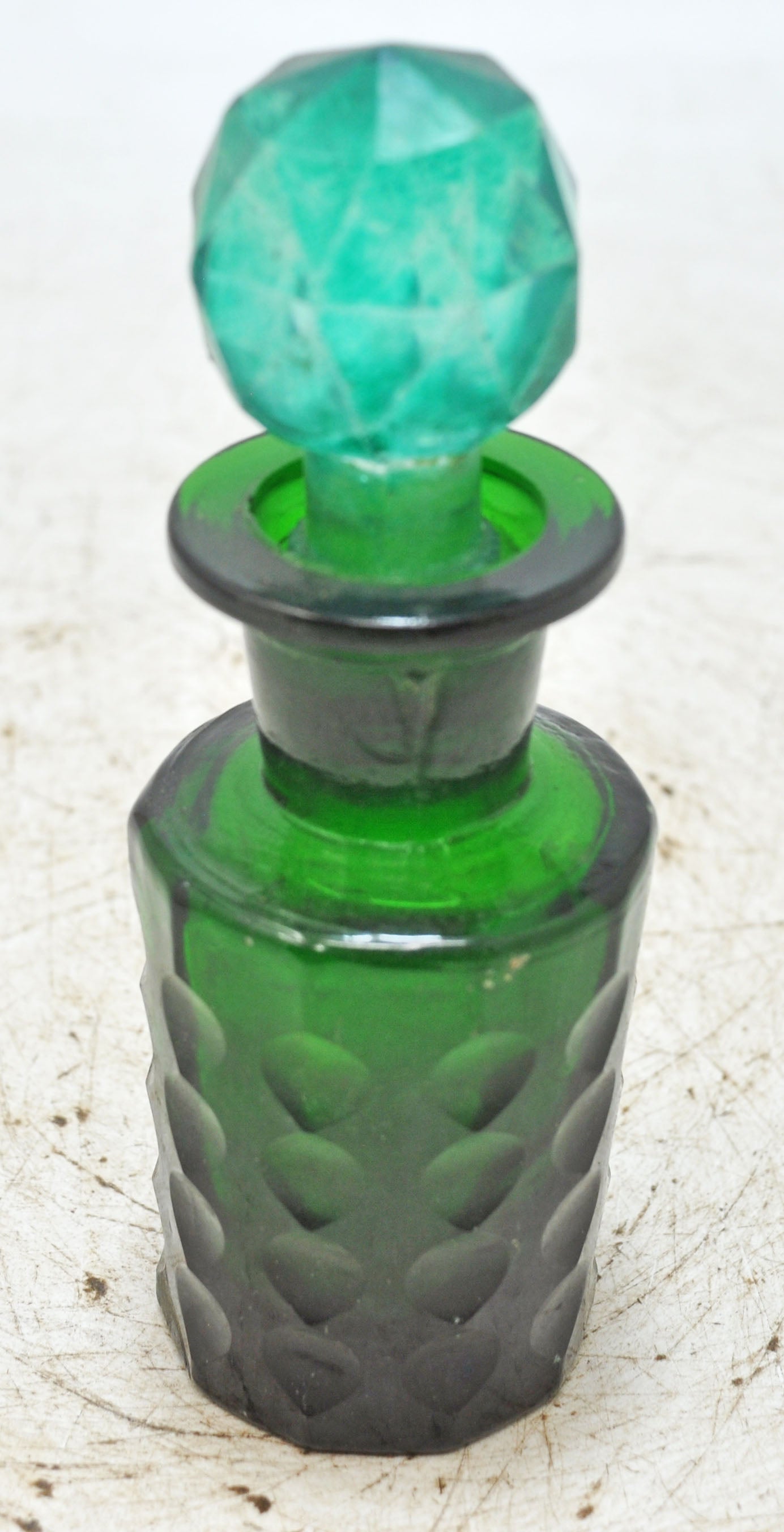 Antique Cut Glass Perfume Bottle Original Old Fine Hand Crafted