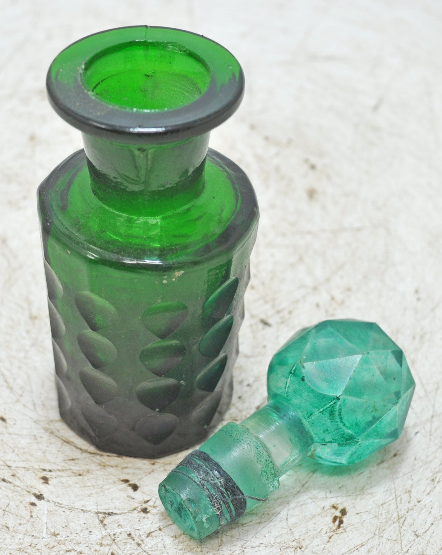 Antique Cut Glass Perfume Bottle Original Old Fine Hand Crafted