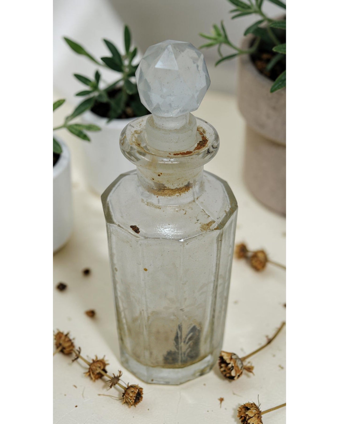Antique Plain Glass Perfume Bottle Original Old Fine Hand Crafted