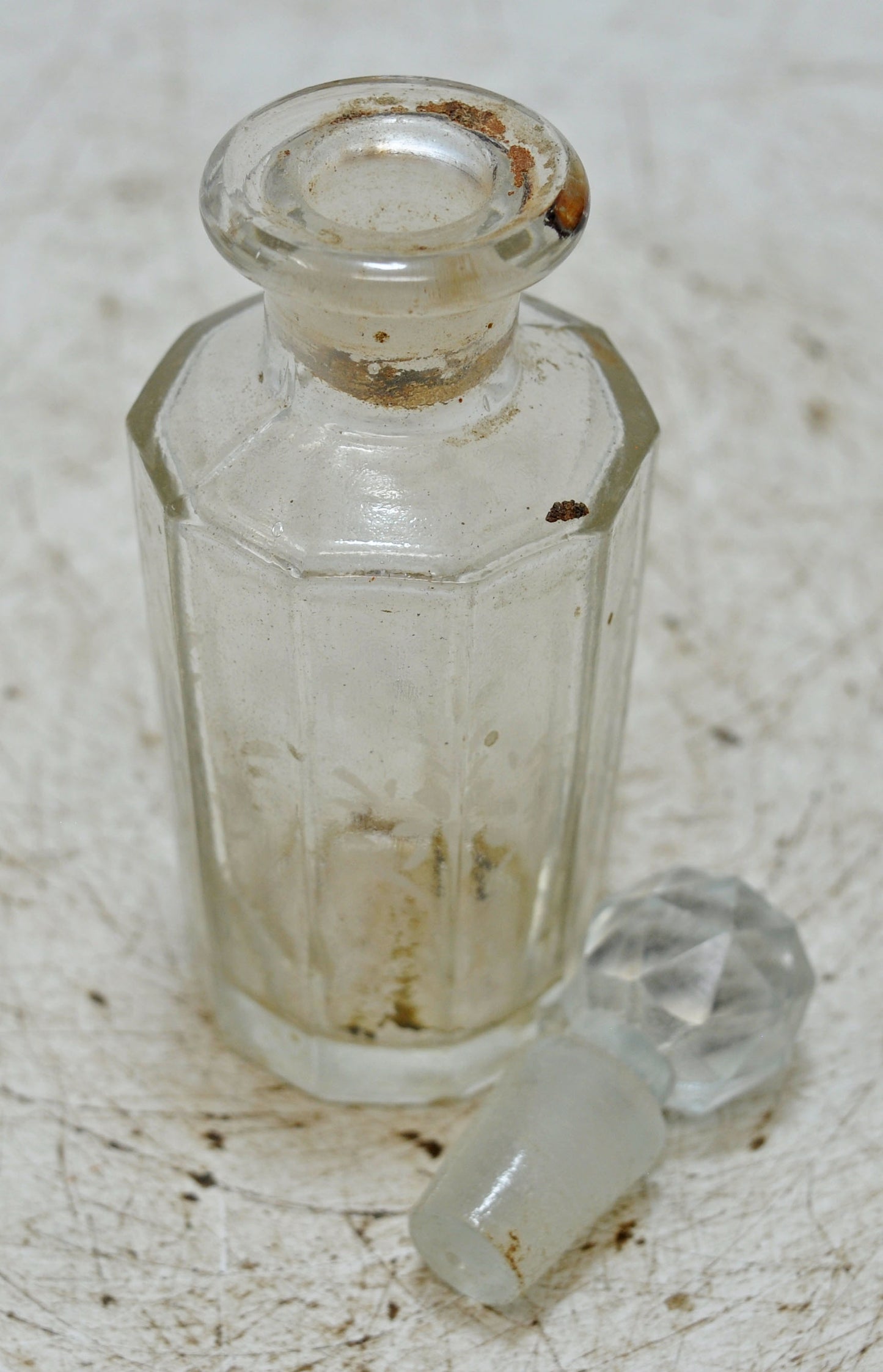 Antique Plain Glass Perfume Bottle Original Old Fine Hand Crafted