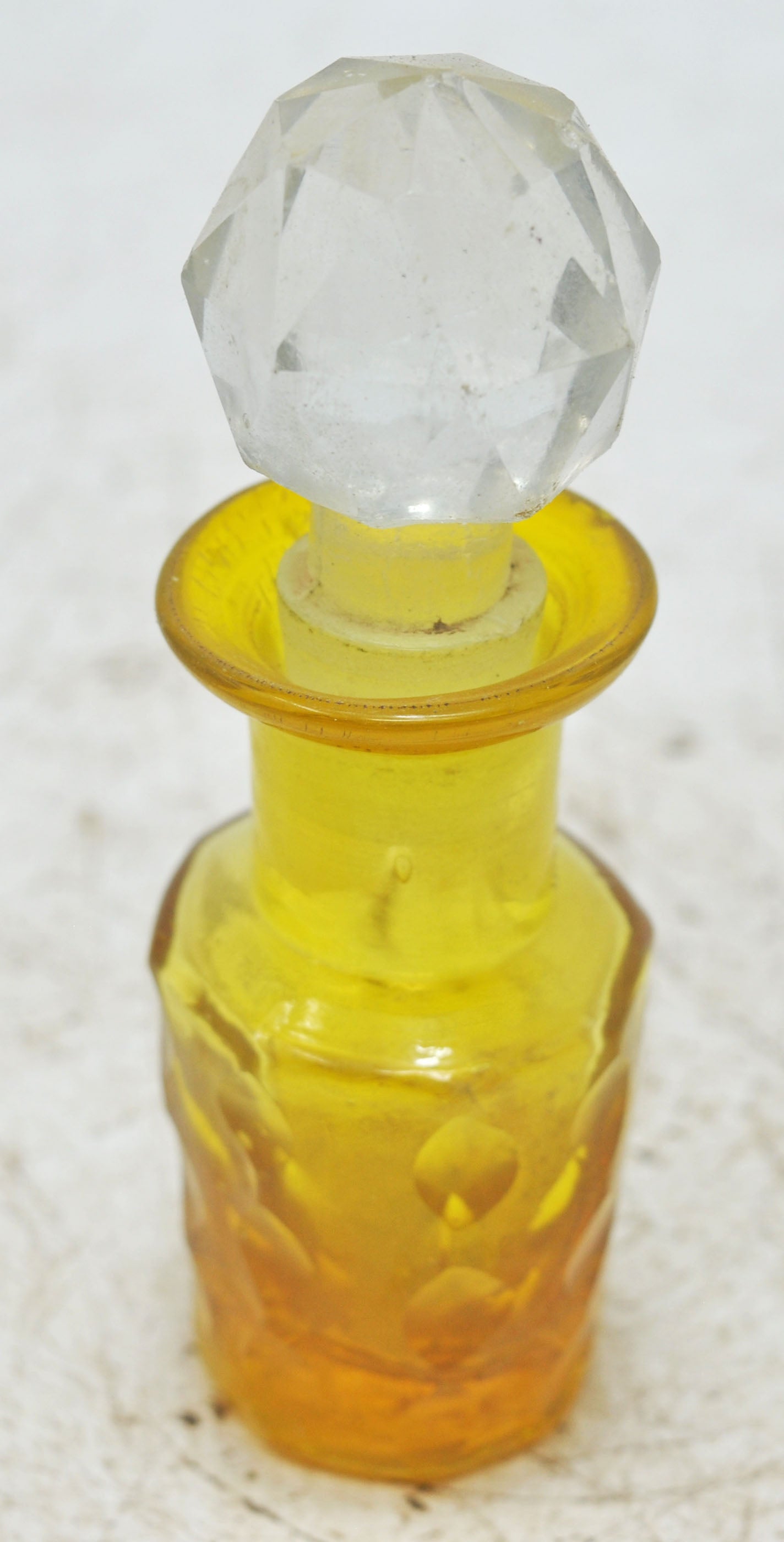 Antique Cut Glass Perfume Bottle Original Old Fine Hand Crafted
