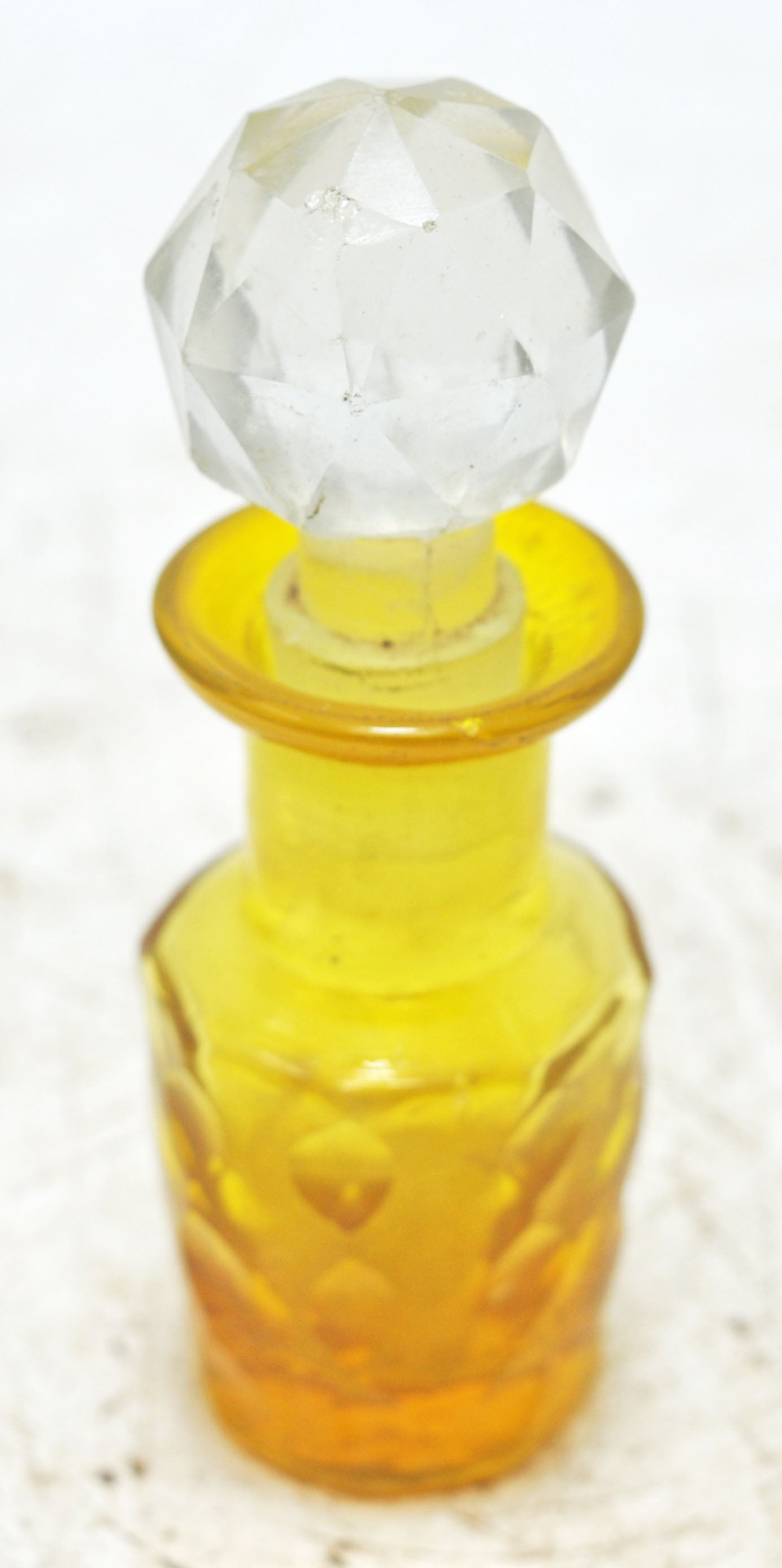 Antique Cut Glass Perfume Bottle Original Old Fine Hand Crafted