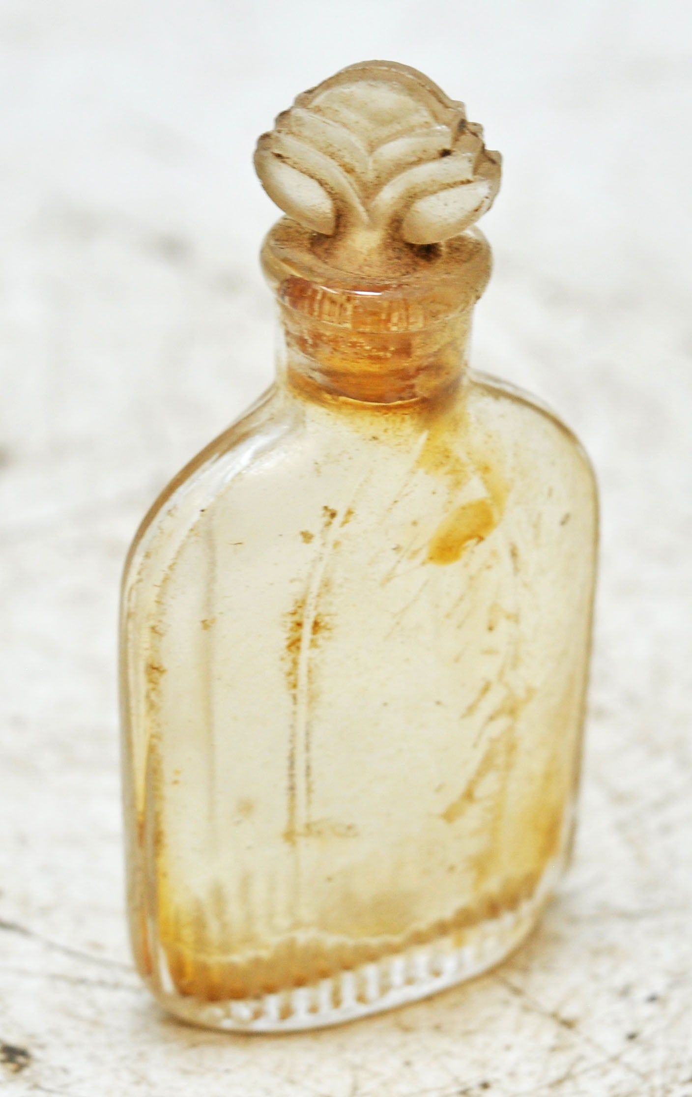 Antique Glass Small Perfume Bottle Original Old Hand Crafted