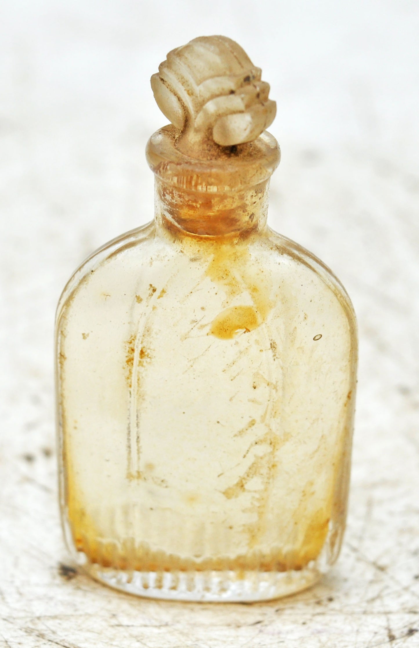 Antique Glass Small Perfume Bottle Original Old Hand Crafted