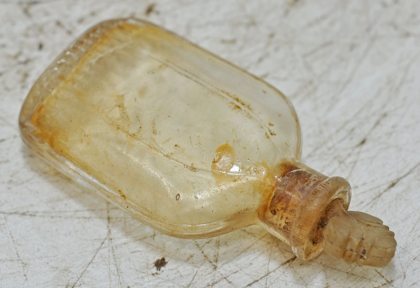 Antique Glass Small Perfume Bottle Original Old Hand Crafted