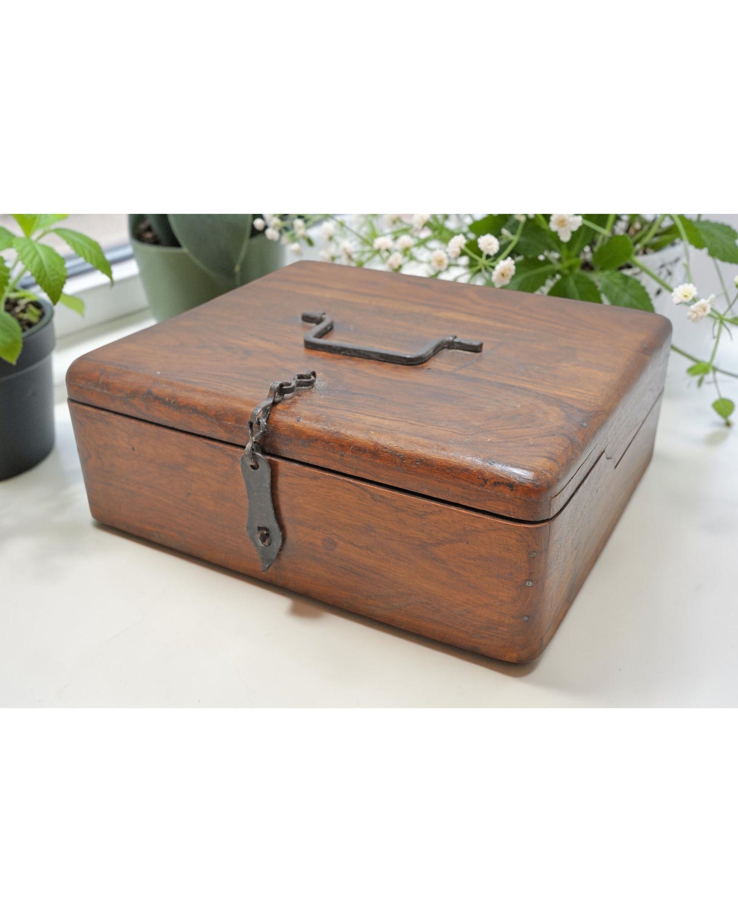 Vintage Wooden Folding Storage Box Original Old Hand Crafted