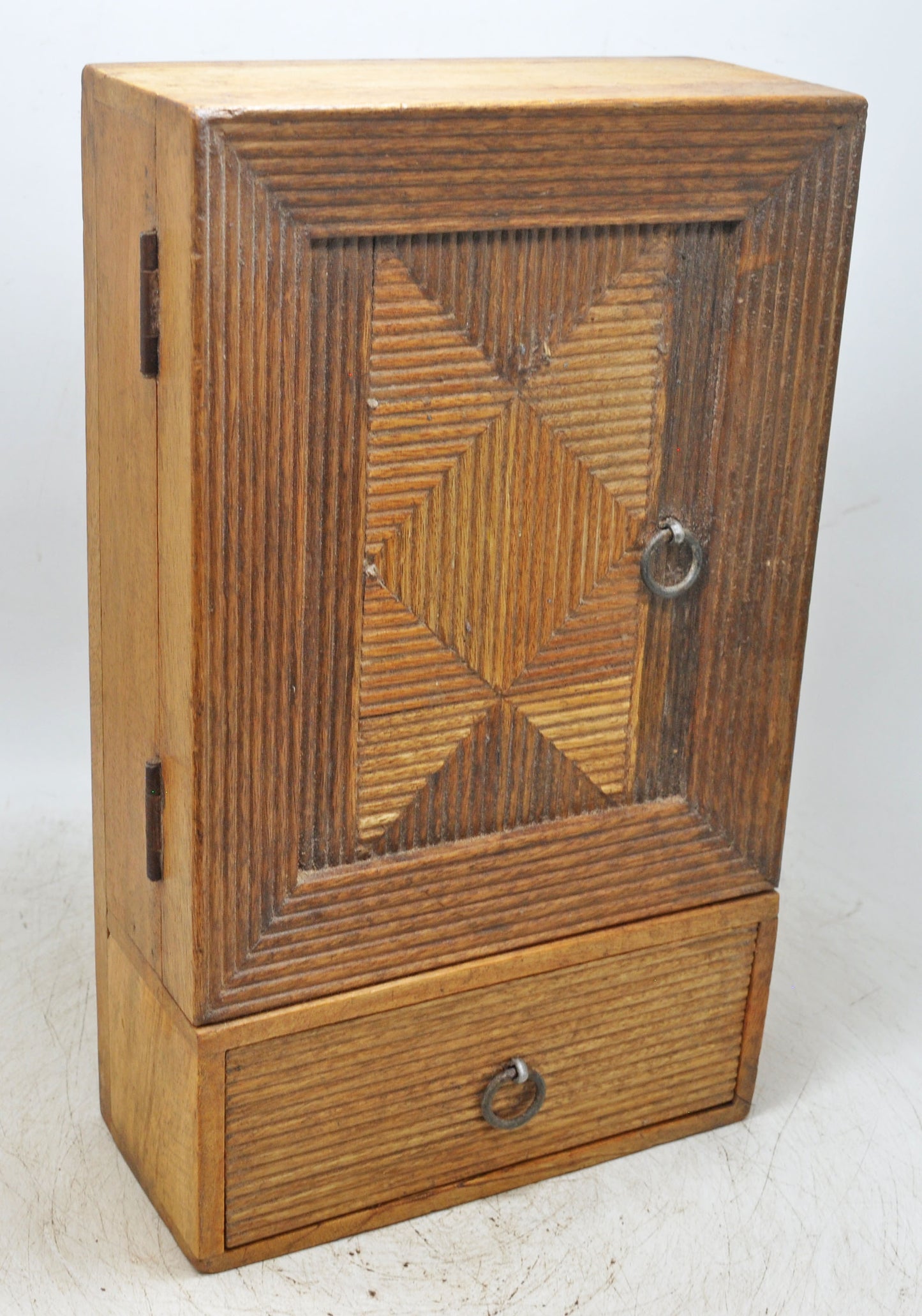 Vintage Wooden Wall Hanging Storage Cabinet Box Original Old Hand Crafted