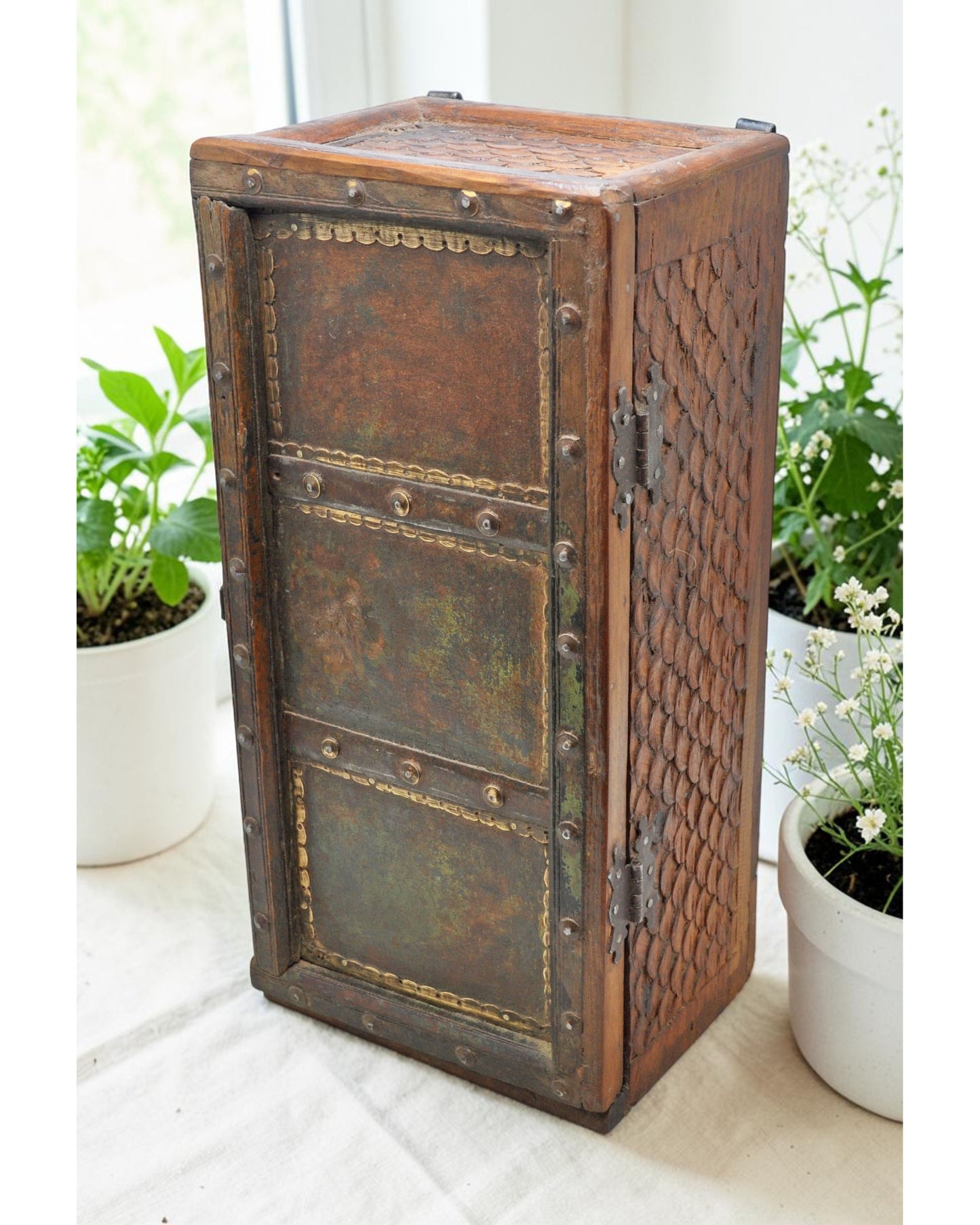 Vintage Wooden Wall Hanging Storage Cabinet Box Original Old Hand Crafted
